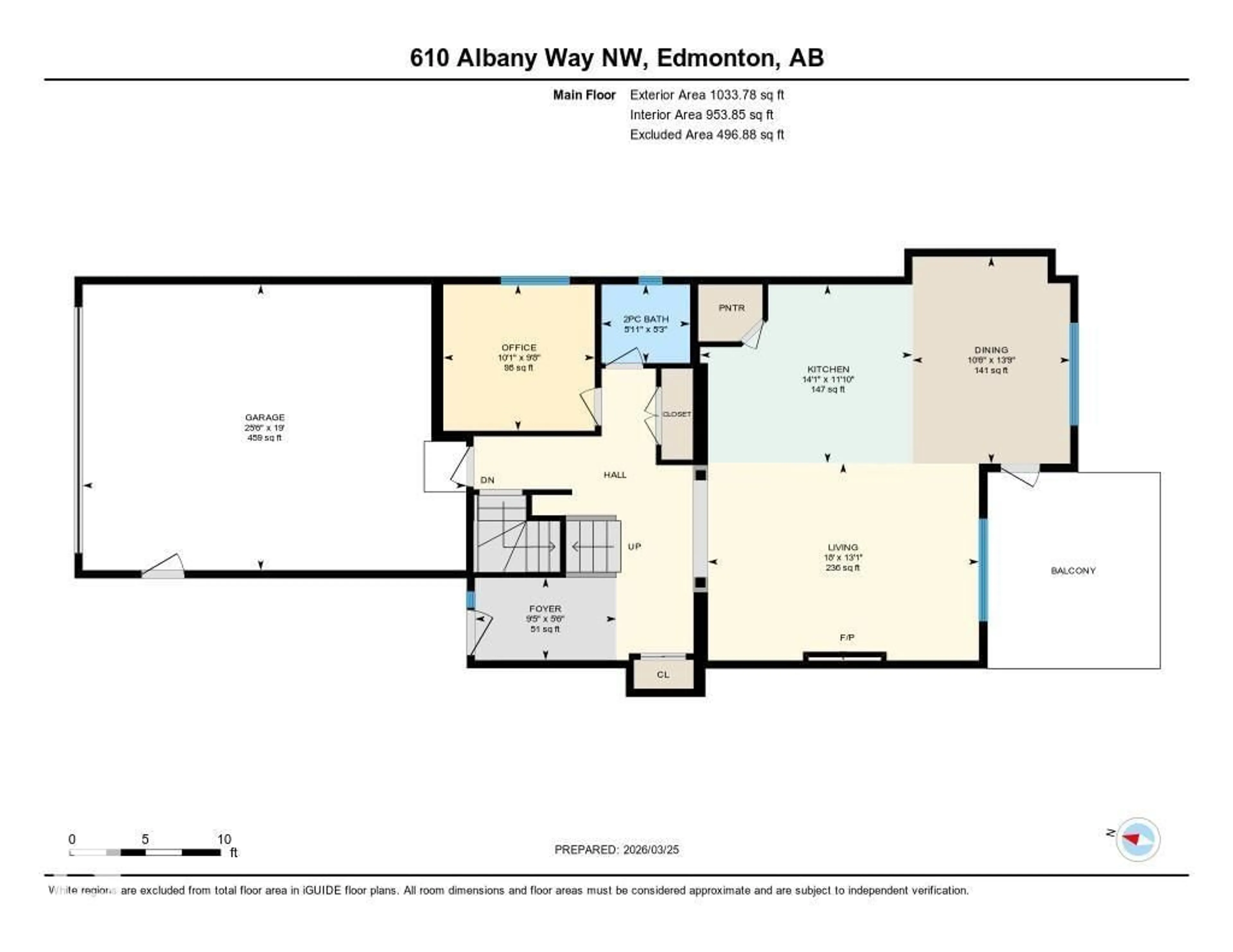 Floor plan for 610 ALBANY WY, Edmonton Alberta T6V0H3