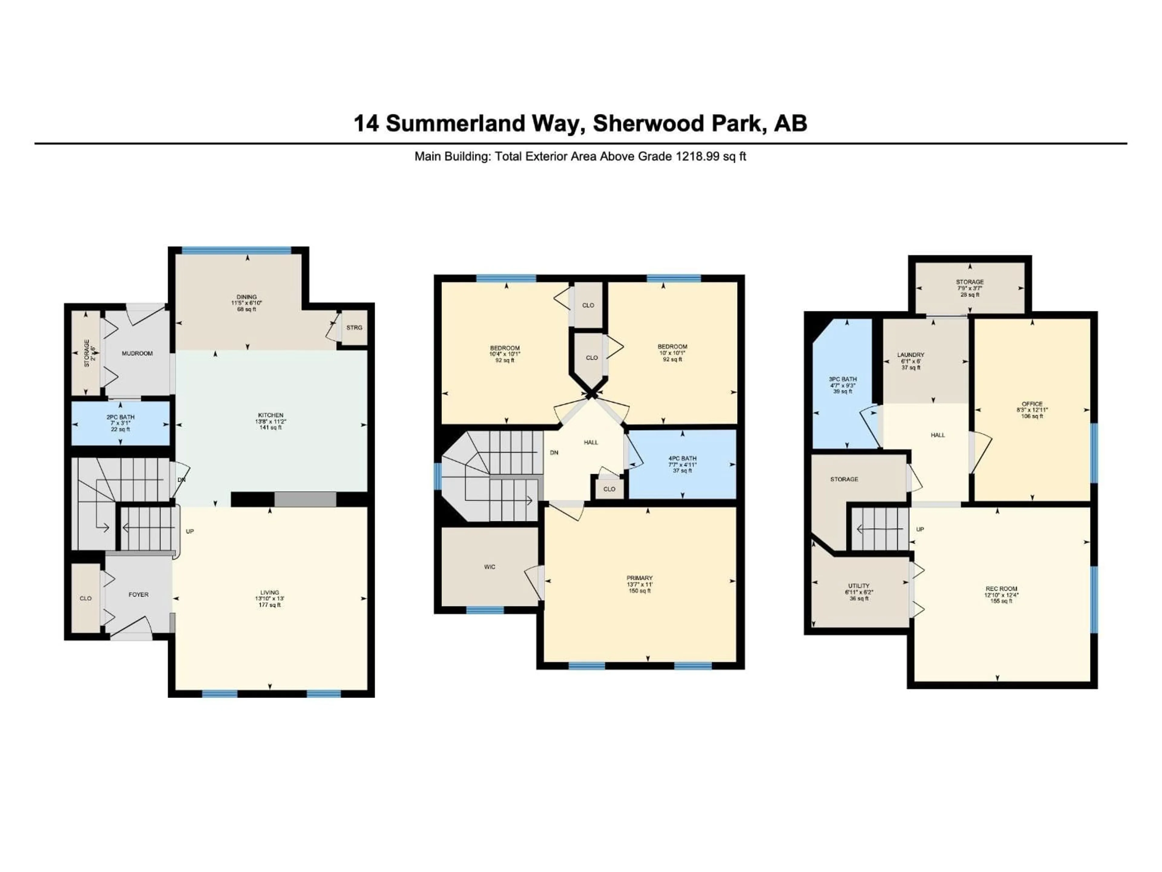 Floor plan for 14 SUMMERLAND WY, Sherwood Park Alberta T8H2P3
