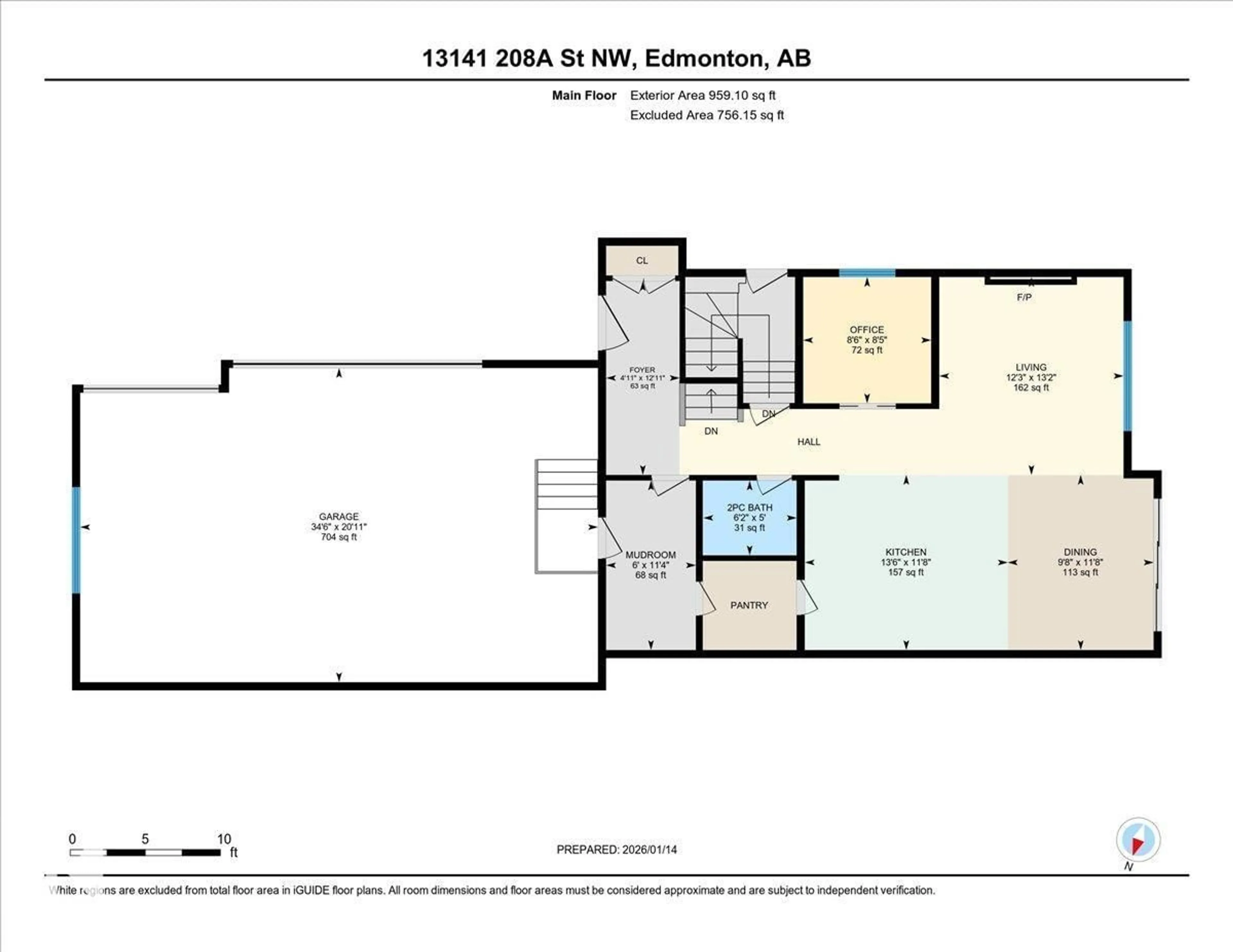 Floor plan for NW - 13141 208A ST, Edmonton Alberta T5S0P1