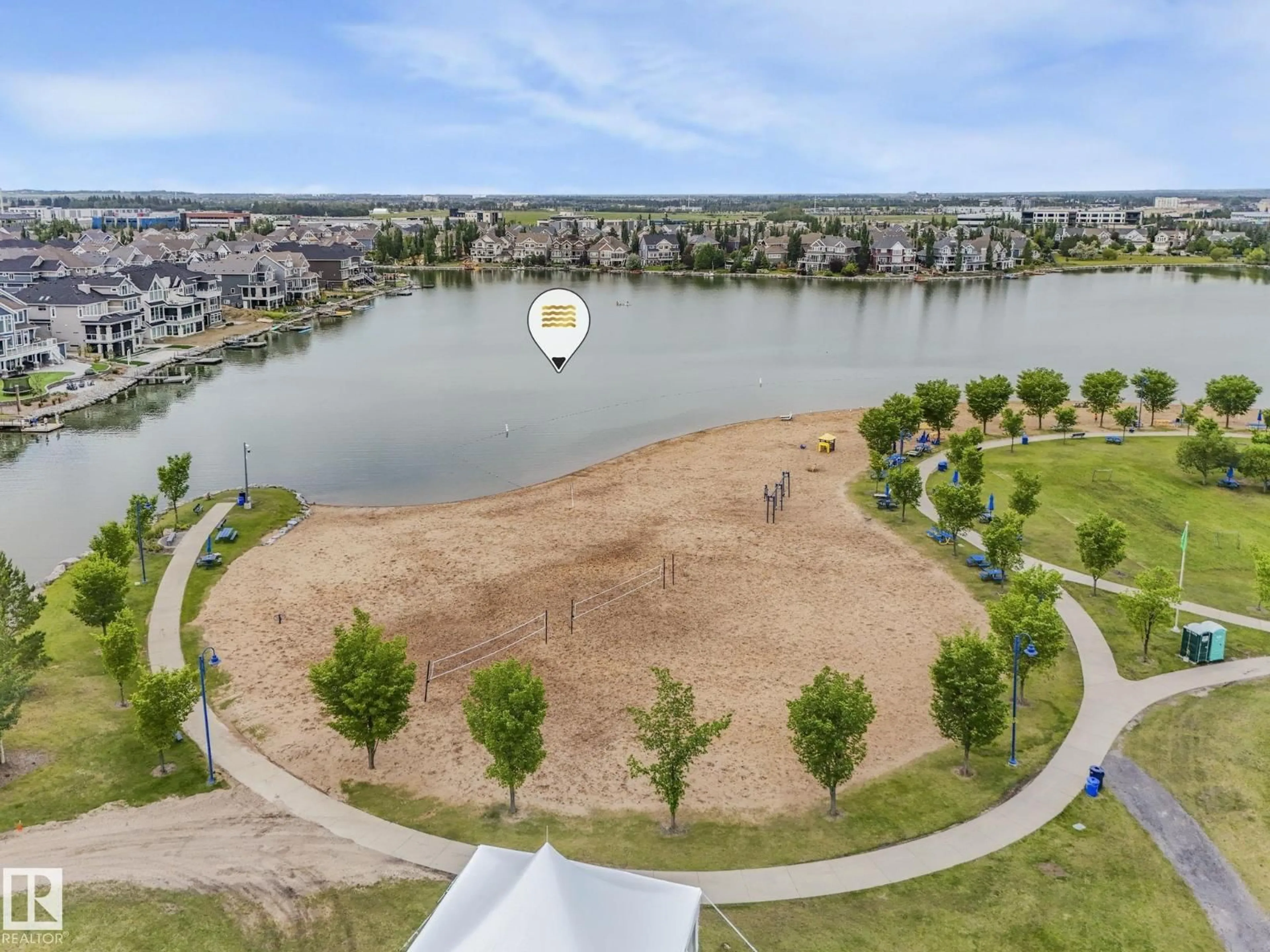 A pic from outside/outdoor area/front of a property/back of a property/a pic from drone, water/lake/river/ocean view for 8112 SUMMERSIDE GRANDE BV, Edmonton Alberta T6X0J2