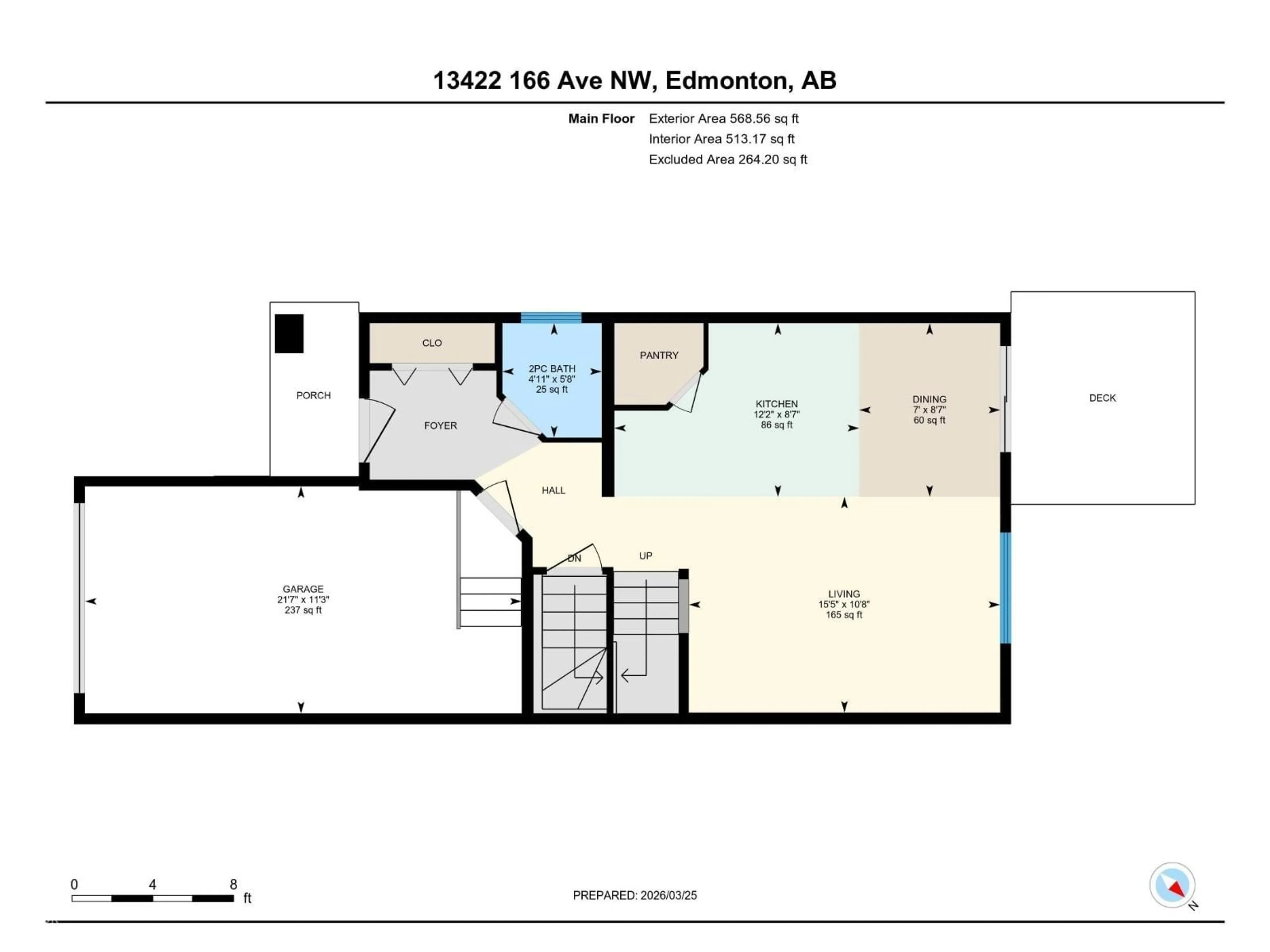 Floor plan for 13422 166 AV, Edmonton Alberta T6V0G6