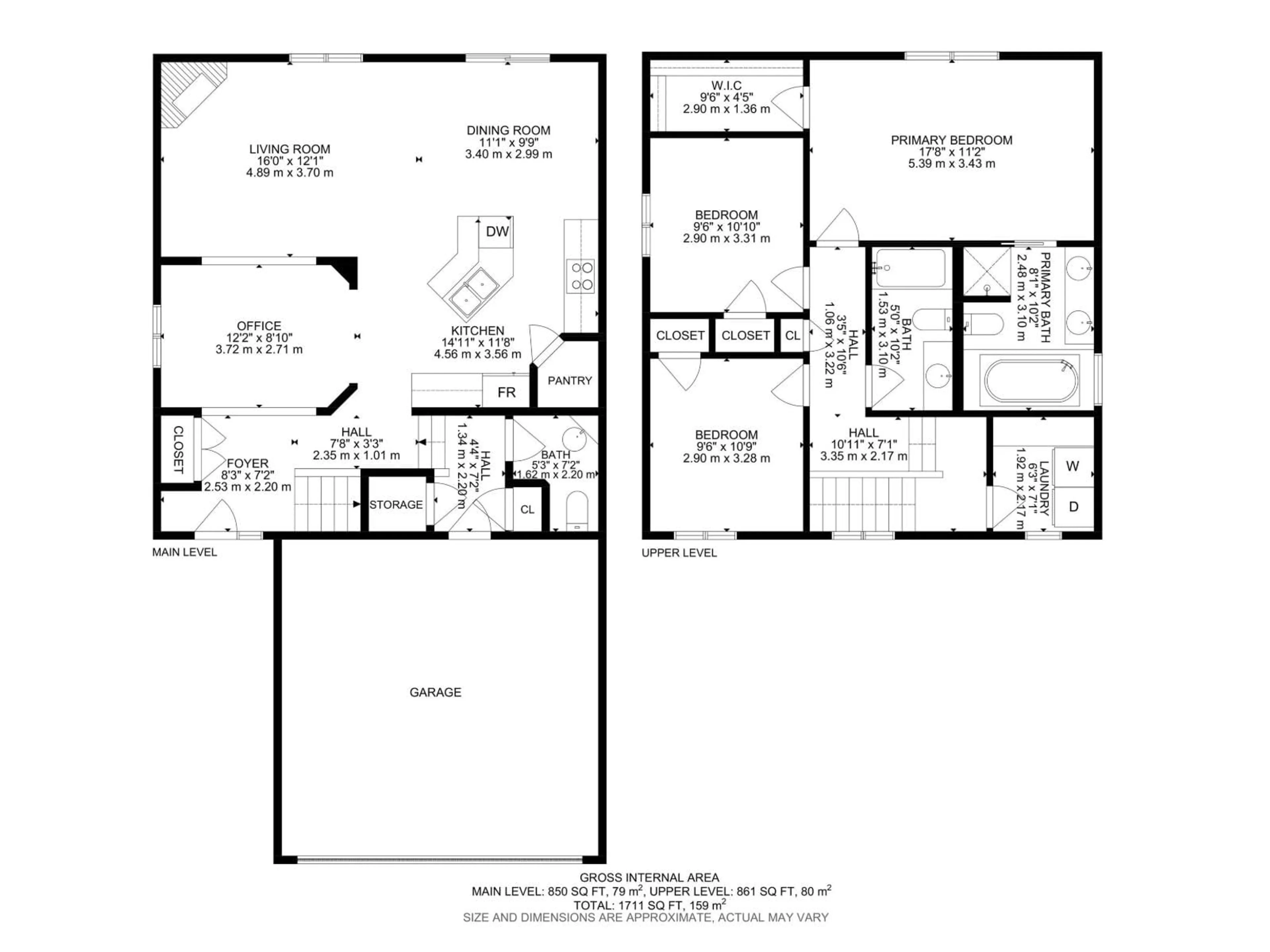 Floor plan for 5732 168 AV, Edmonton Alberta T5Y0K5