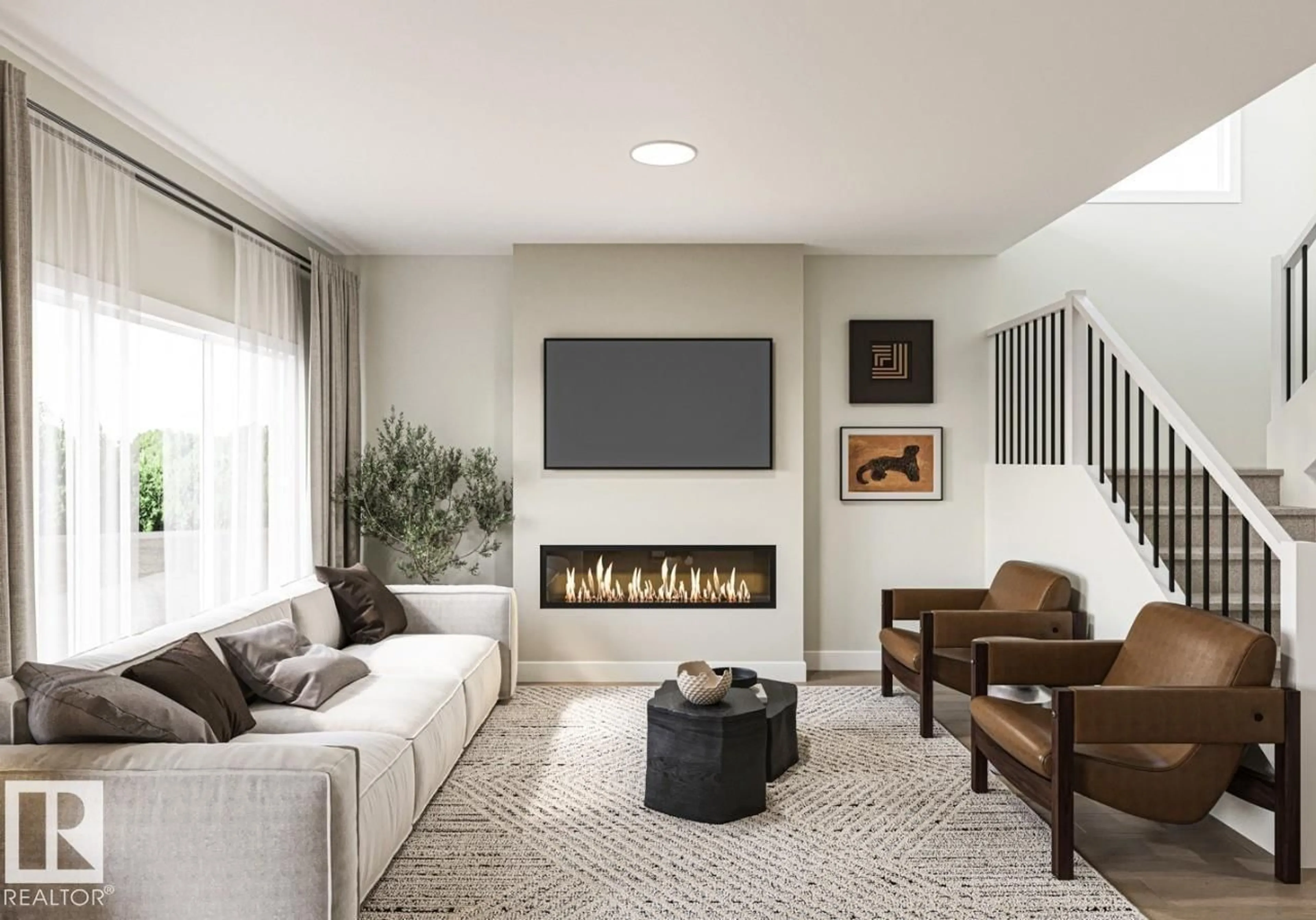 Living room with furniture, unknown for 80 JUBILATION DR, St. Albert Alberta T8N8C5