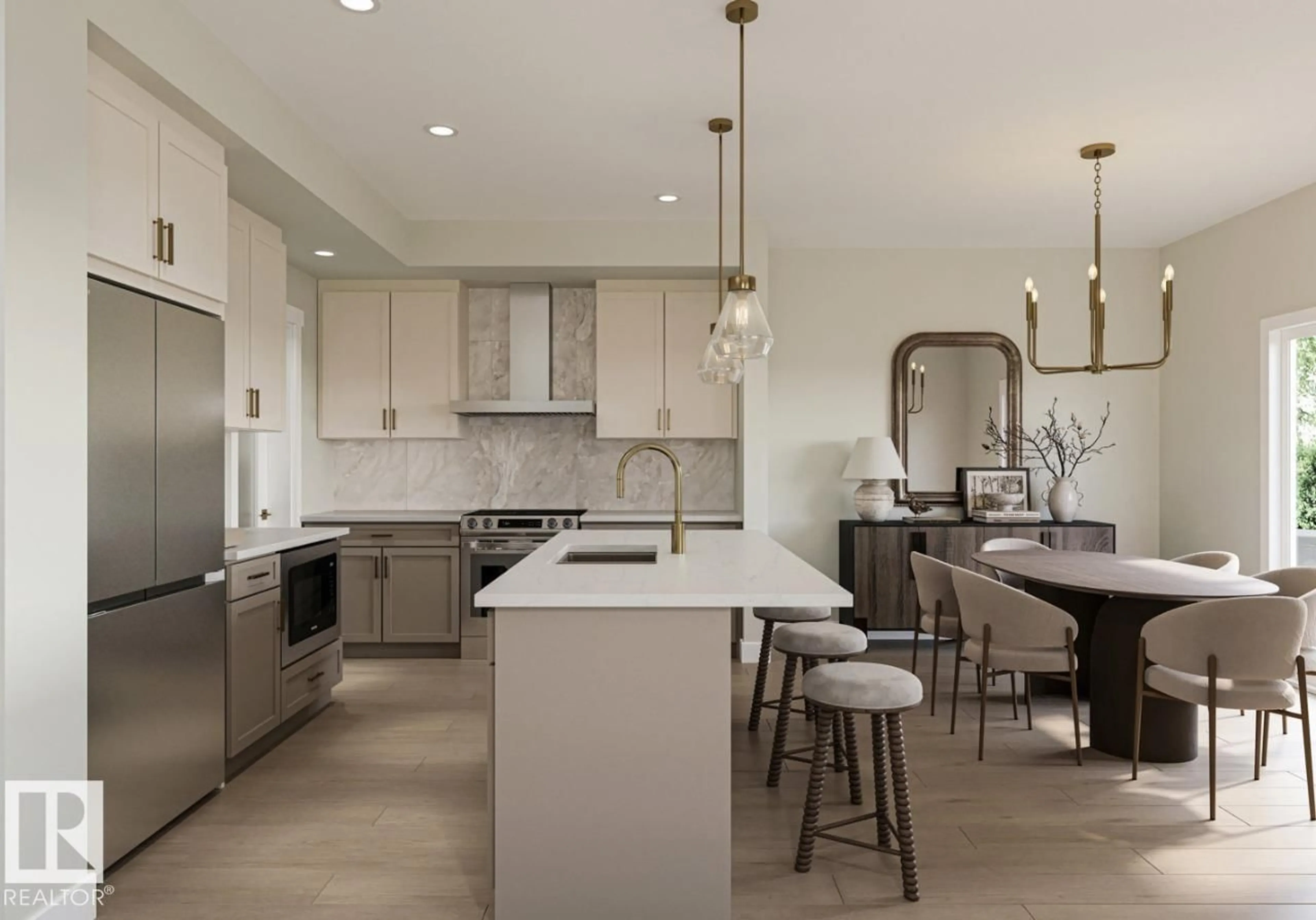 Contemporary kitchen, ceramic/tile floor for 80 JUBILATION DR, St. Albert Alberta T8N8C5