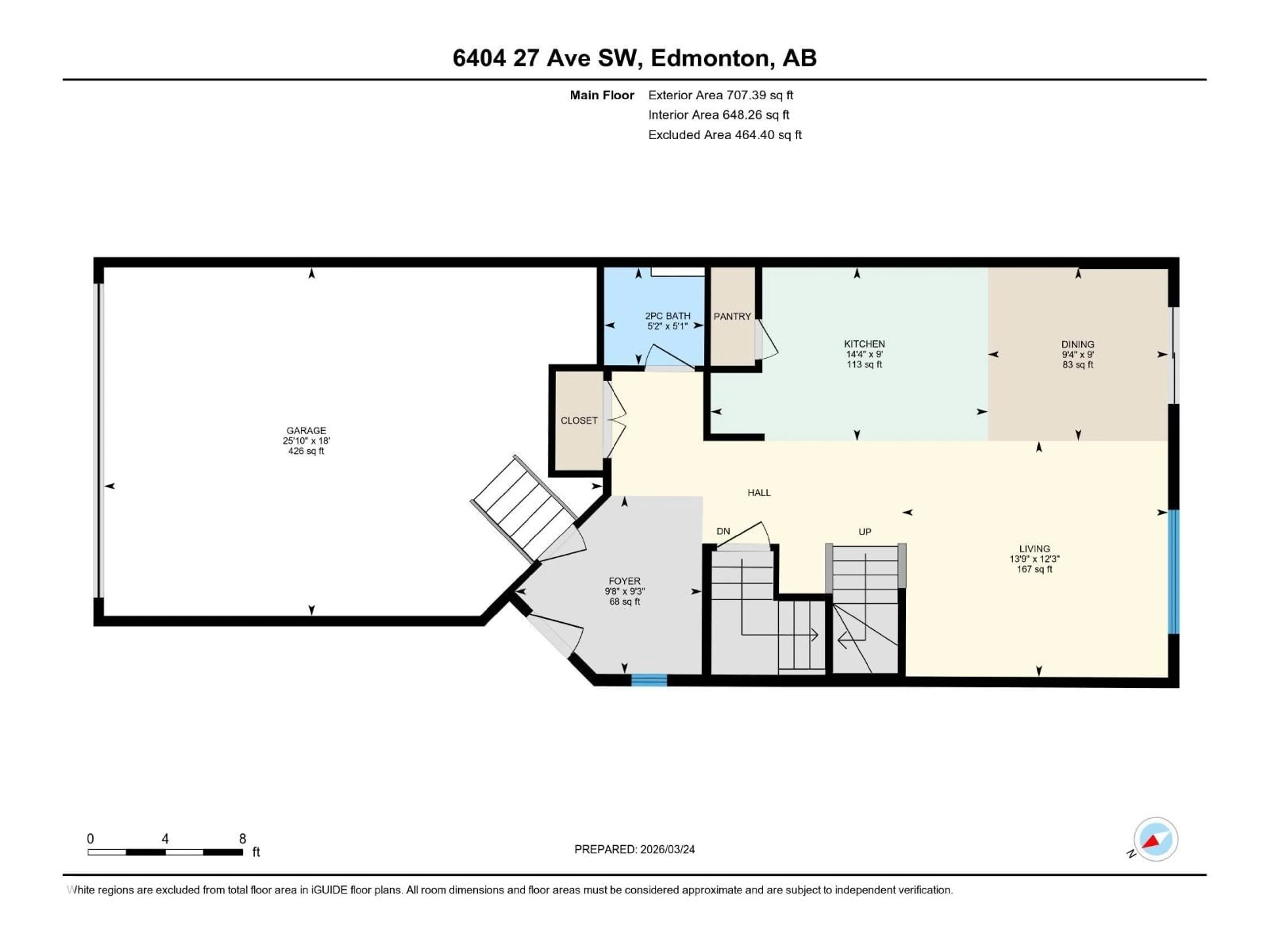 Floor plan for 6404 27 AV, Edmonton Alberta T6X3G4