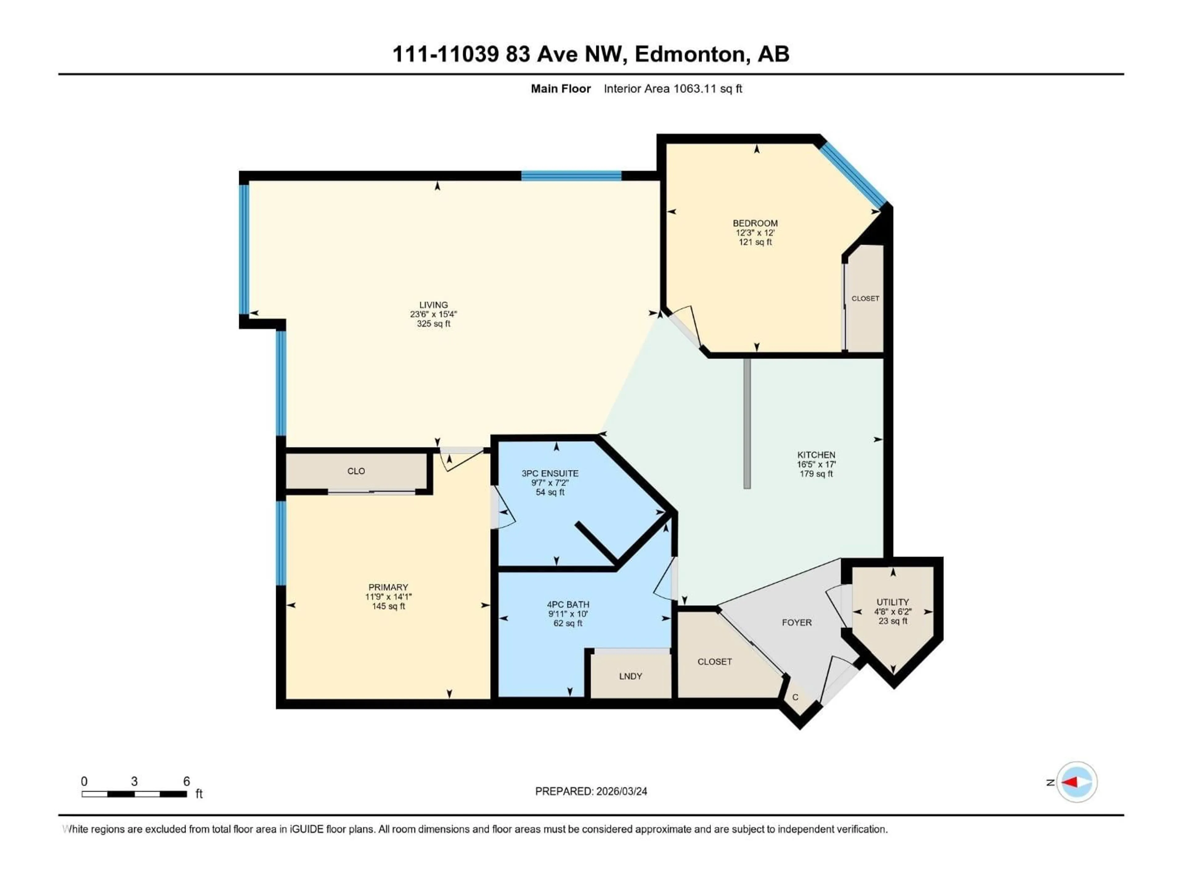 Floor plan for #111 - 11039 83 AV, Edmonton Alberta T6G2V6