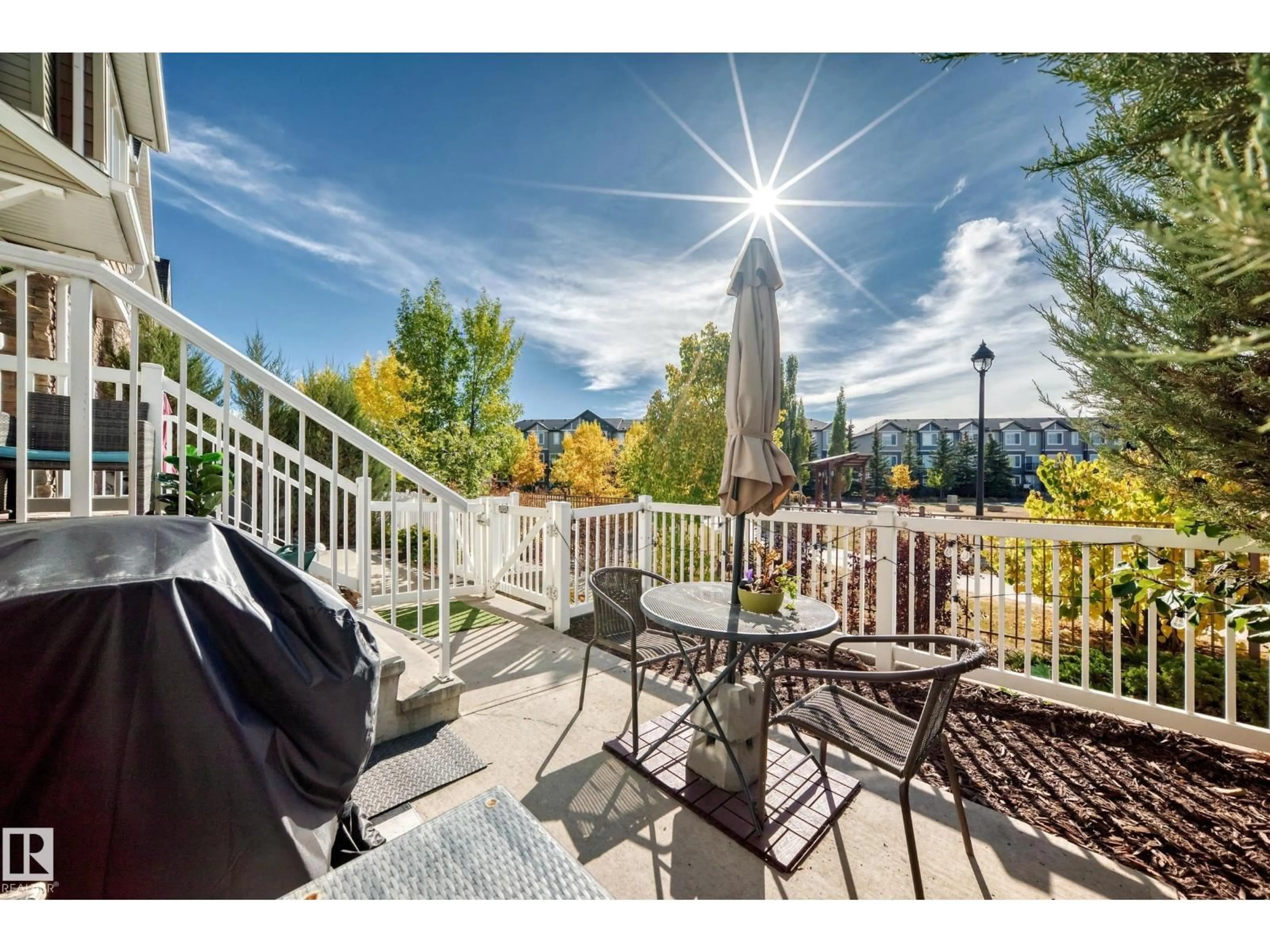 Patio, water/lake/river/ocean view for 63 - 3625 144 AV, Edmonton Alberta T5Y0T3