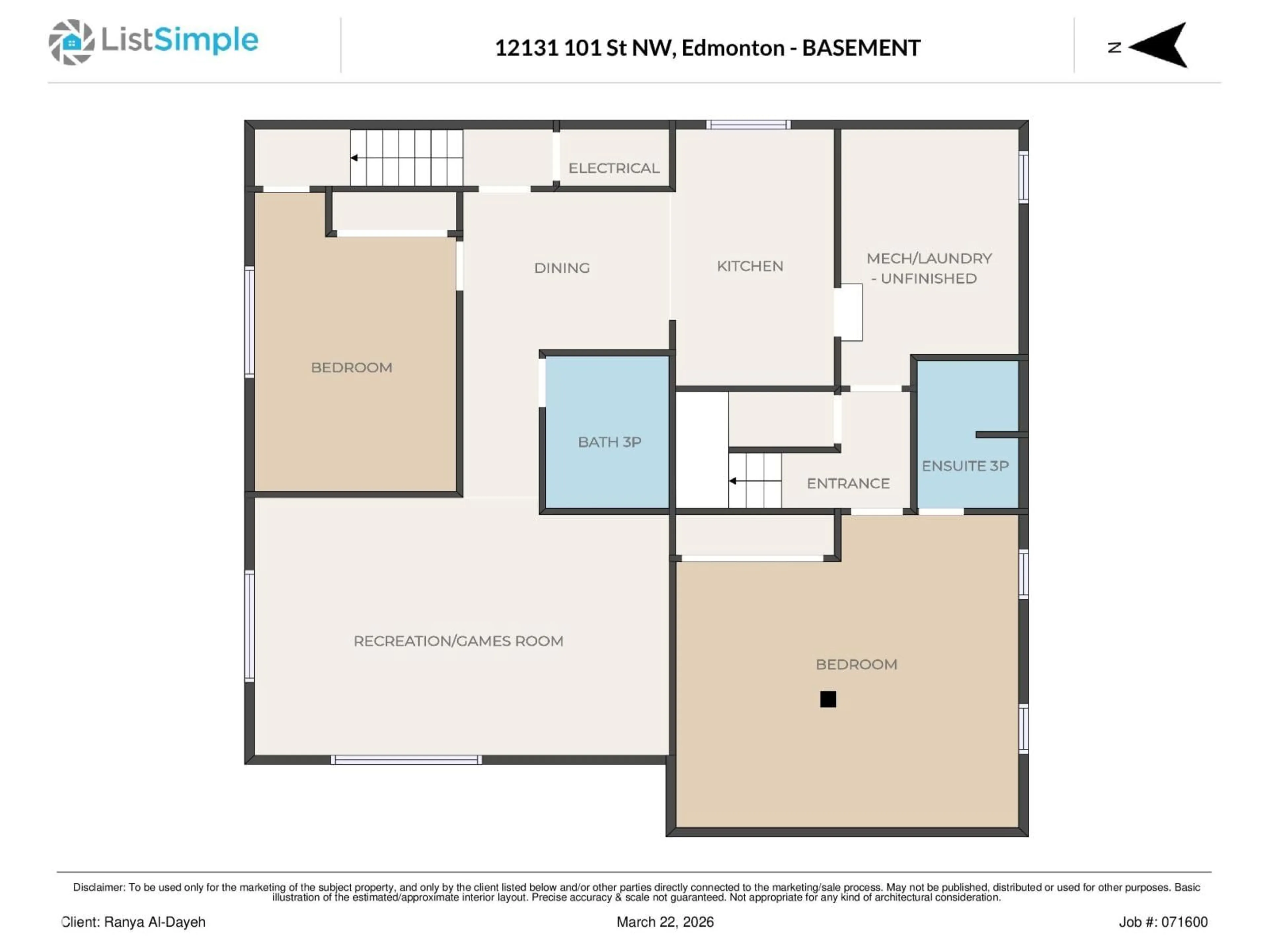 Floor plan for 12131 101 STREET, Edmonton Alberta T5G2C2