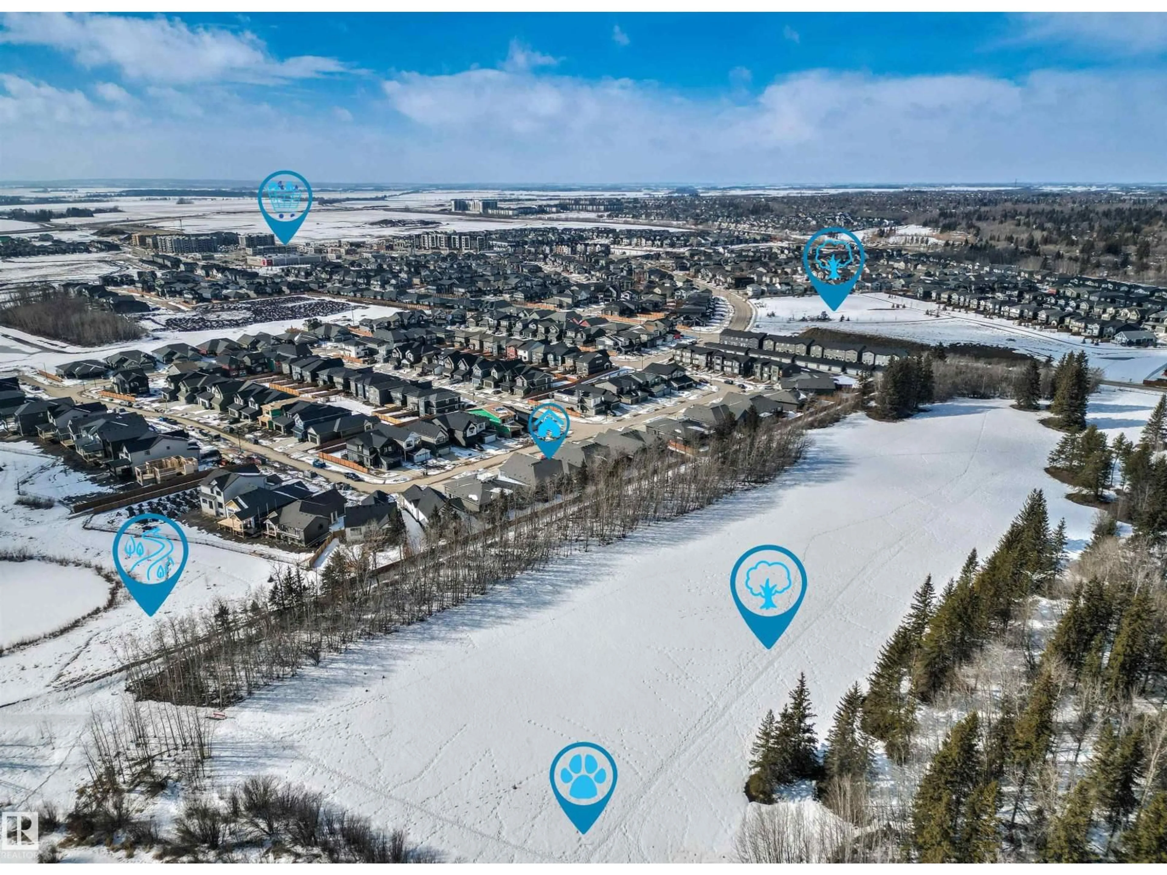 A pic from outside/outdoor area/front of a property/back of a property/a pic from drone, street for 157 REDWING WD, St. Albert Alberta T8N8A5
