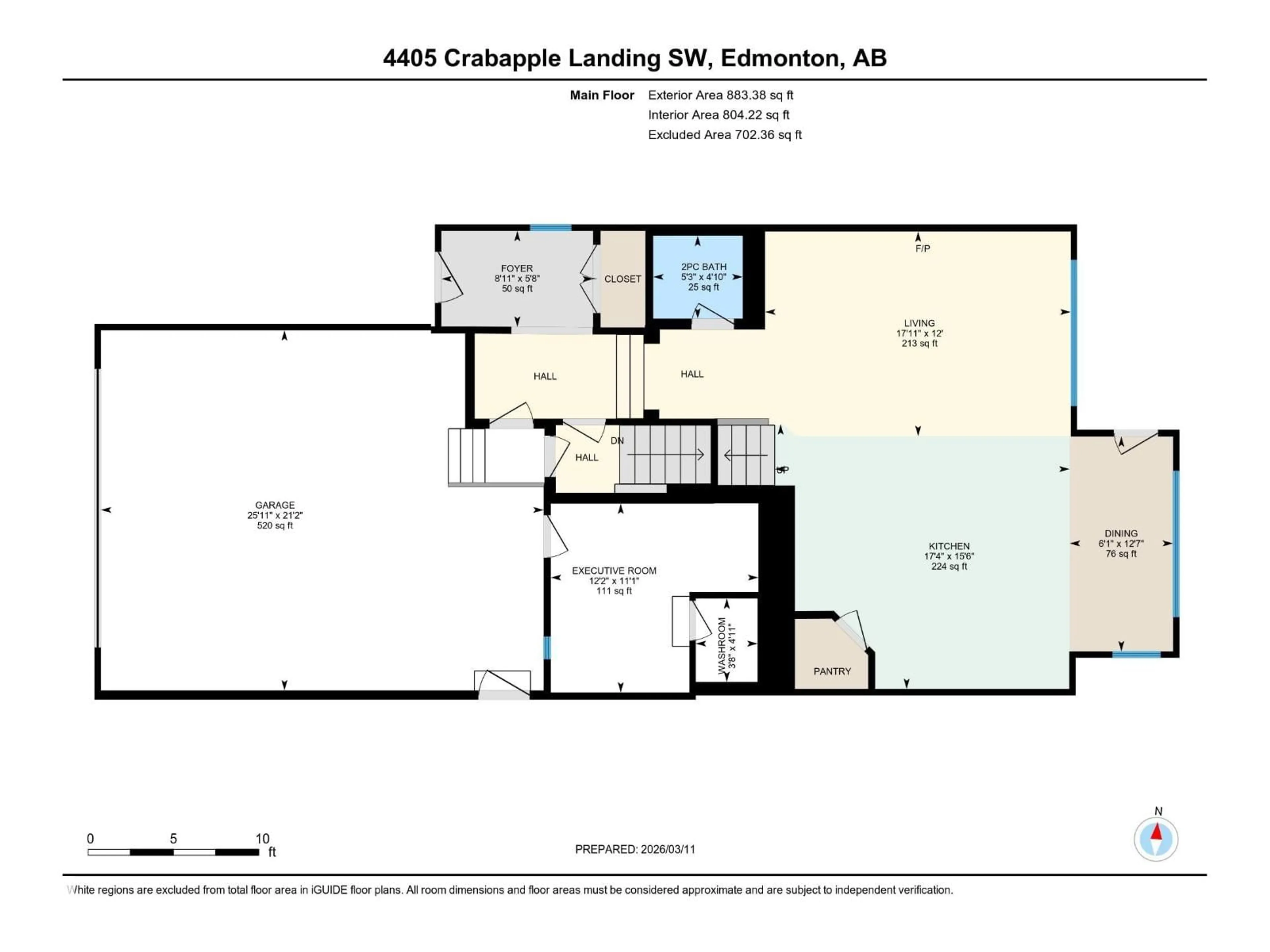 Floor plan for 4405 CRABAPPLE LANDING LD, Edmonton Alberta T6X0X8