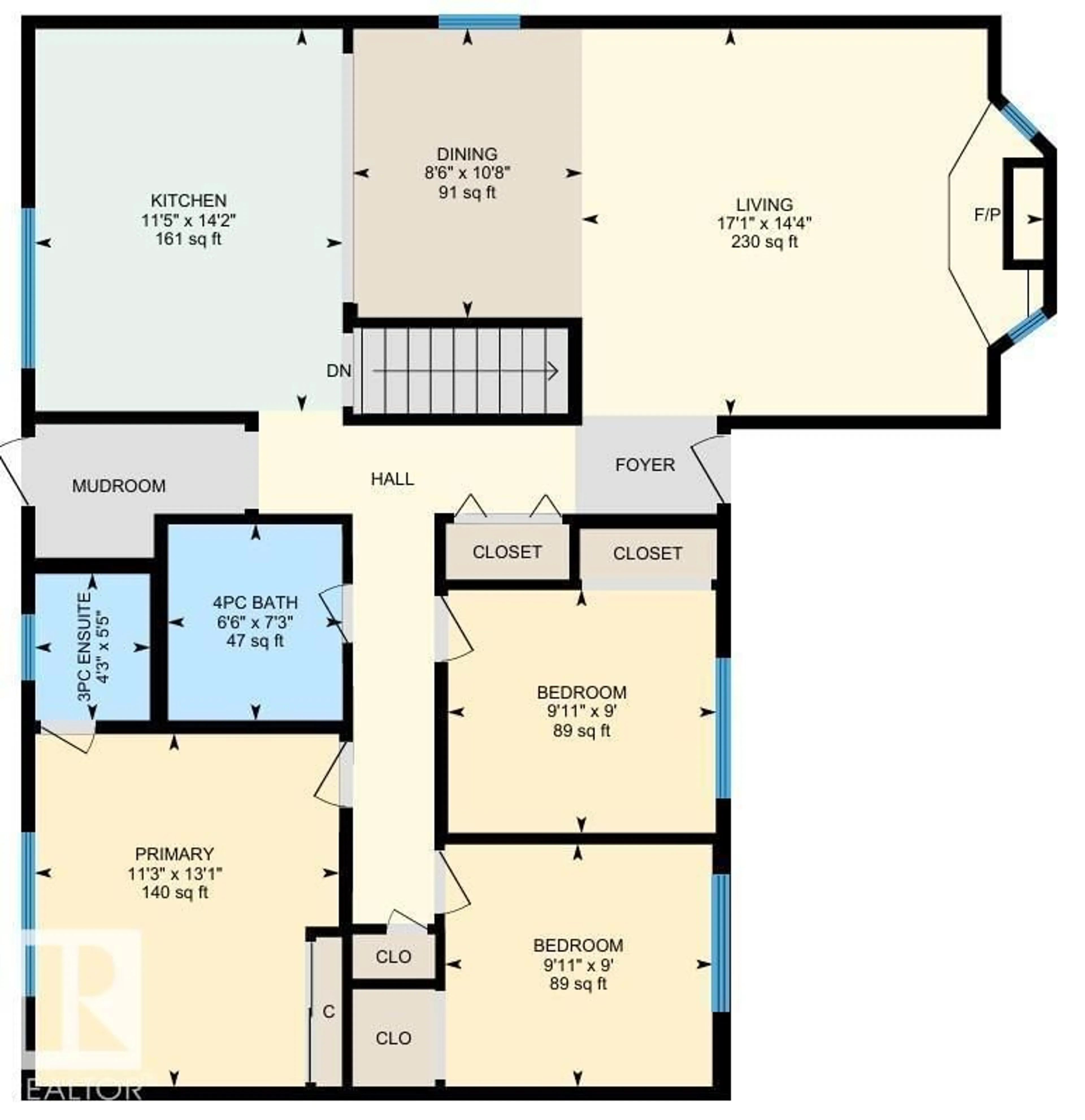 Floor plan for NW - 8707 151 AV, Edmonton Alberta T5E5Y1