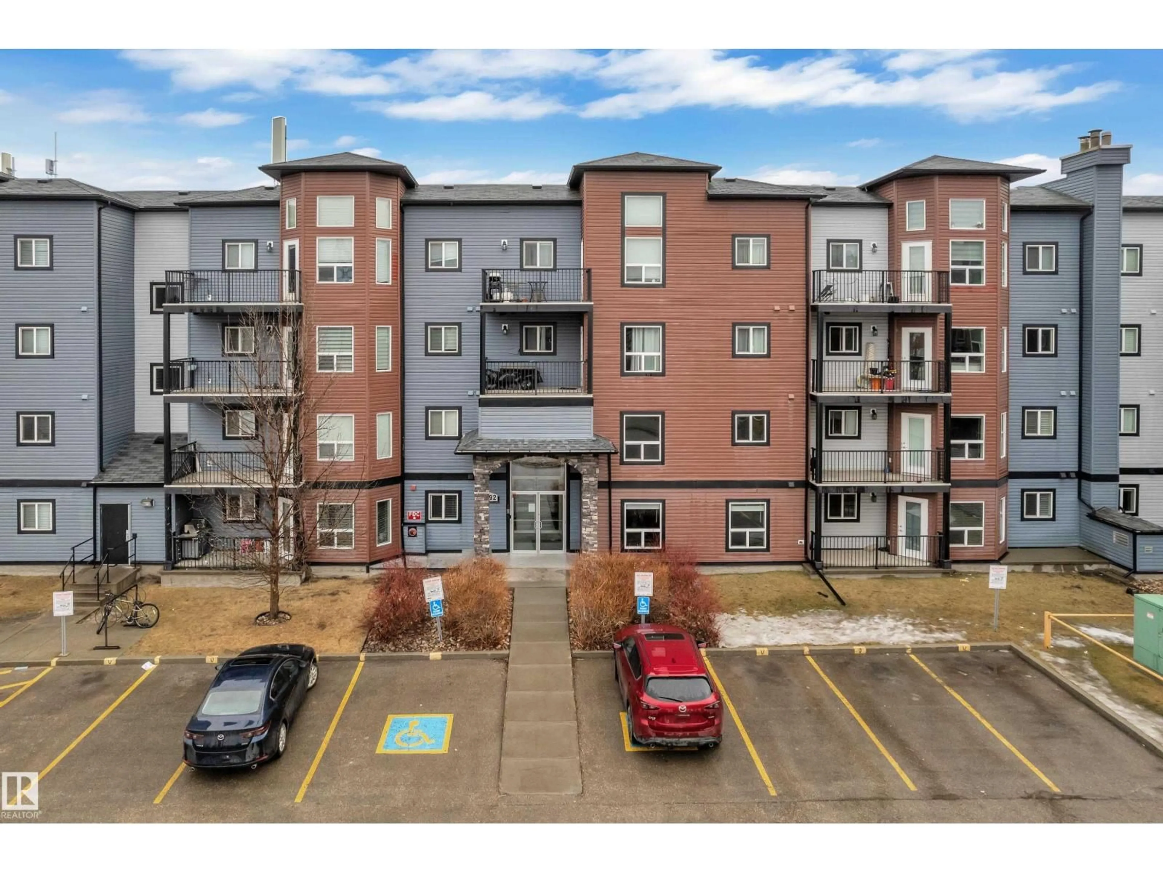 A pic from outside/outdoor area/front of a property/back of a property/a pic from drone, building for #320 - 392 SILVER BERRY RD, Edmonton Alberta T6T0H1