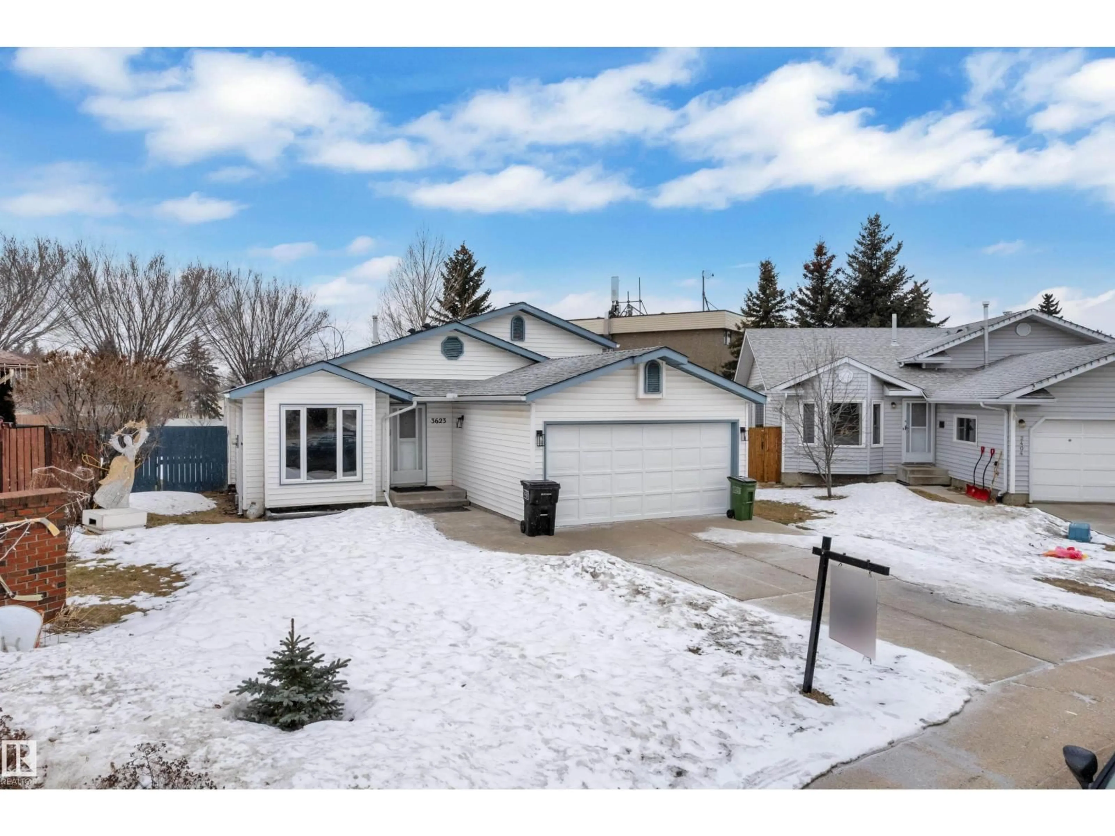 Home with vinyl exterior material, street for 3623 24 AV, Edmonton Alberta T6L4V5