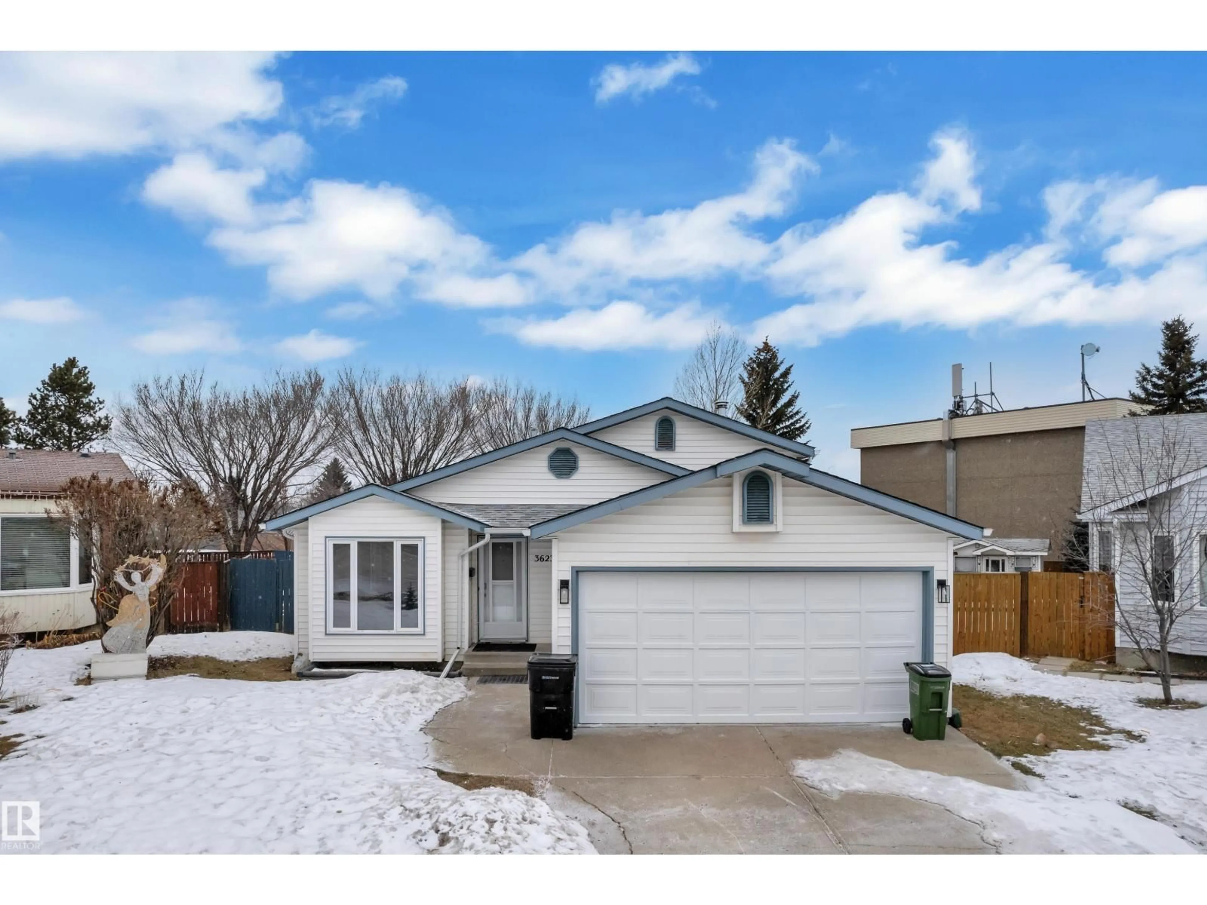 Home with vinyl exterior material, street for 3623 24 AV, Edmonton Alberta T6L4V5