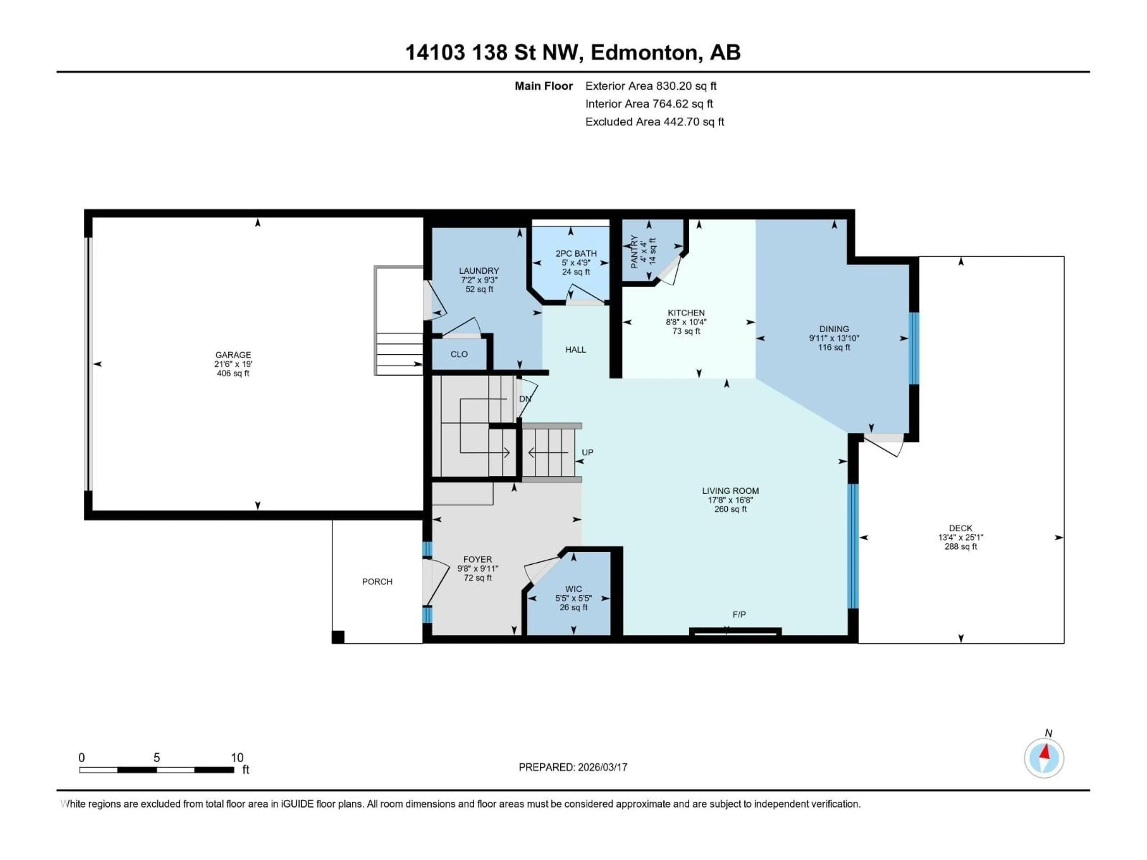 Floor plan for 14103 138 ST, Edmonton Alberta T6V0L6