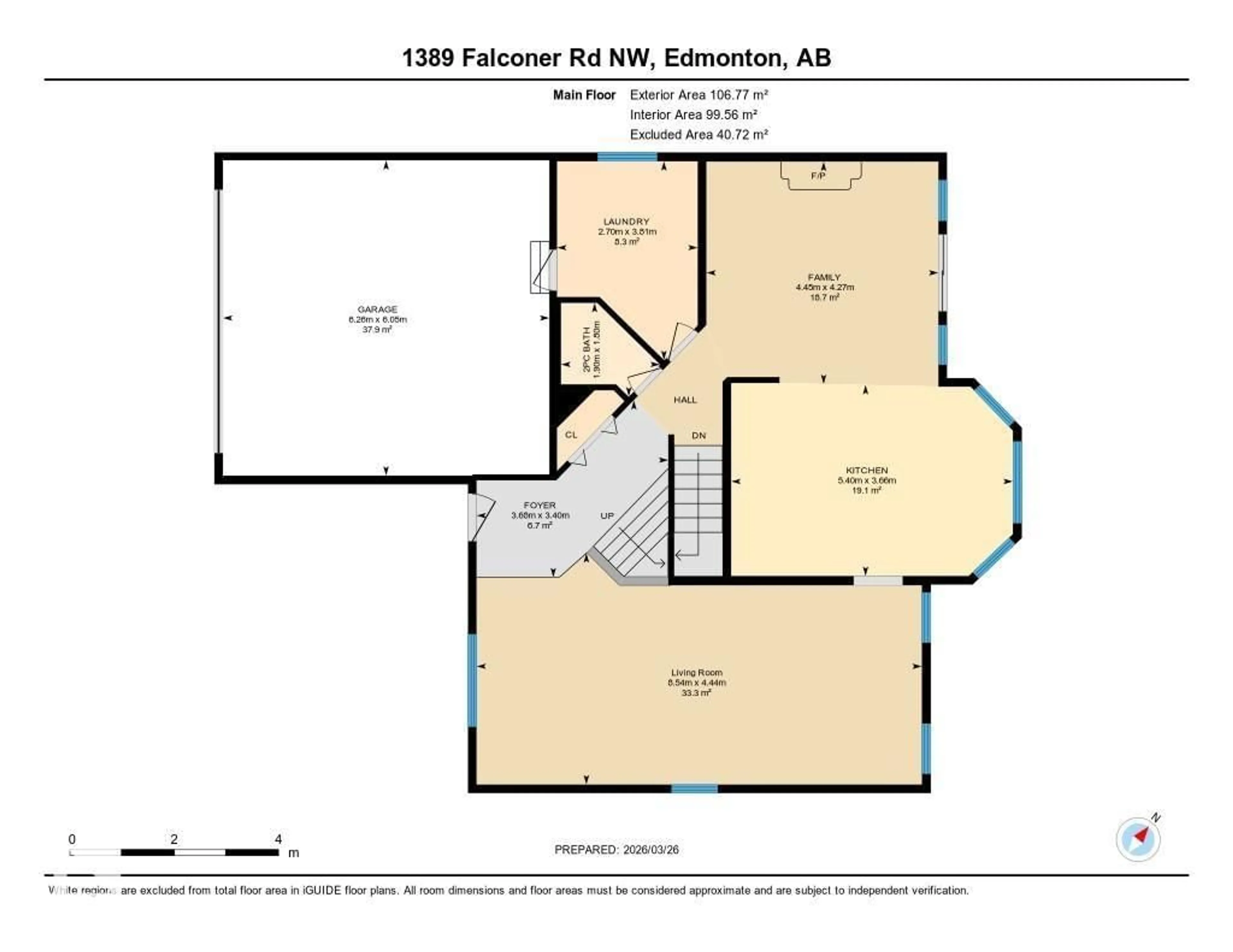Floor plan for 1389 FALCONER RD, Edmonton Alberta T6R2C5