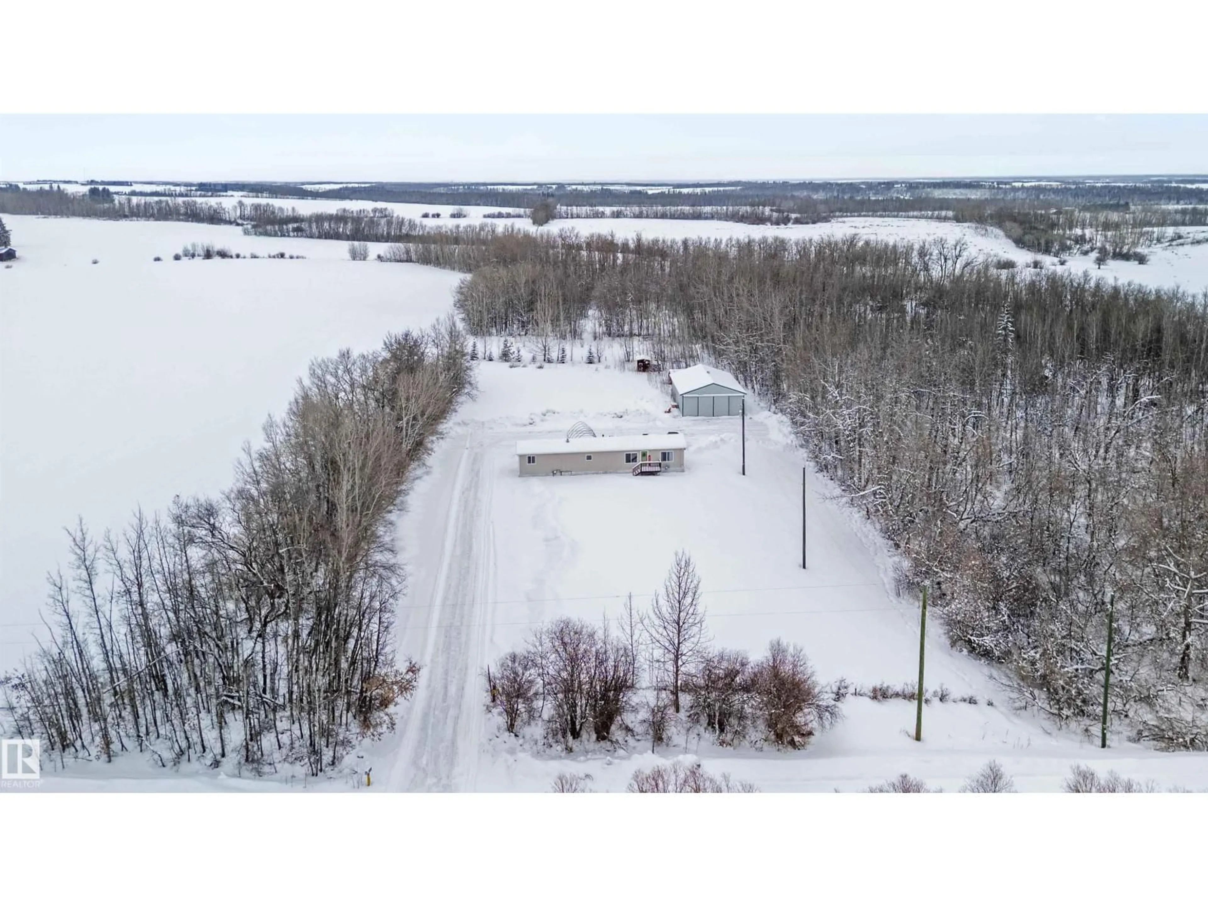 A pic from outside/outdoor area/front of a property/back of a property/a pic from drone, unknown for 24016 TWP RD 570, Rural Sturgeon County Alberta T0A0K0