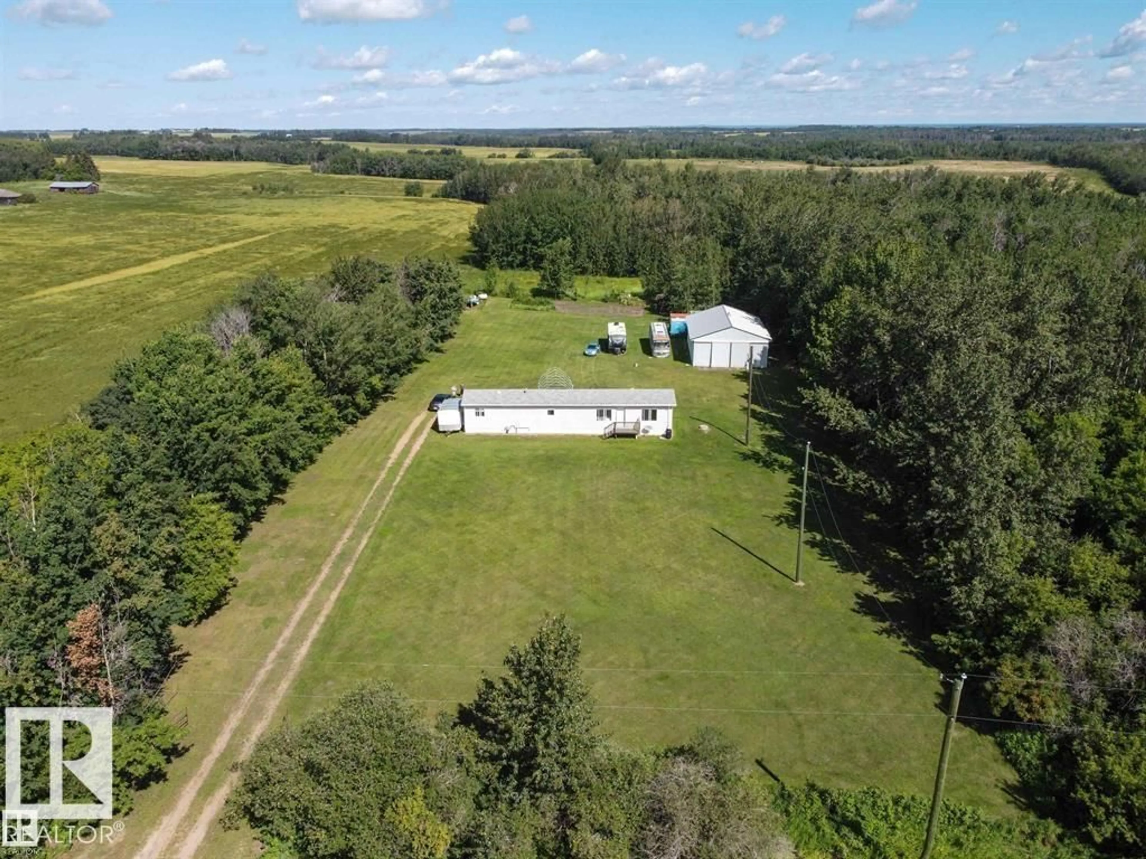 A pic from outside/outdoor area/front of a property/back of a property/a pic from drone, unknown for 24016 TWP RD 570, Rural Sturgeon County Alberta T0A0K0