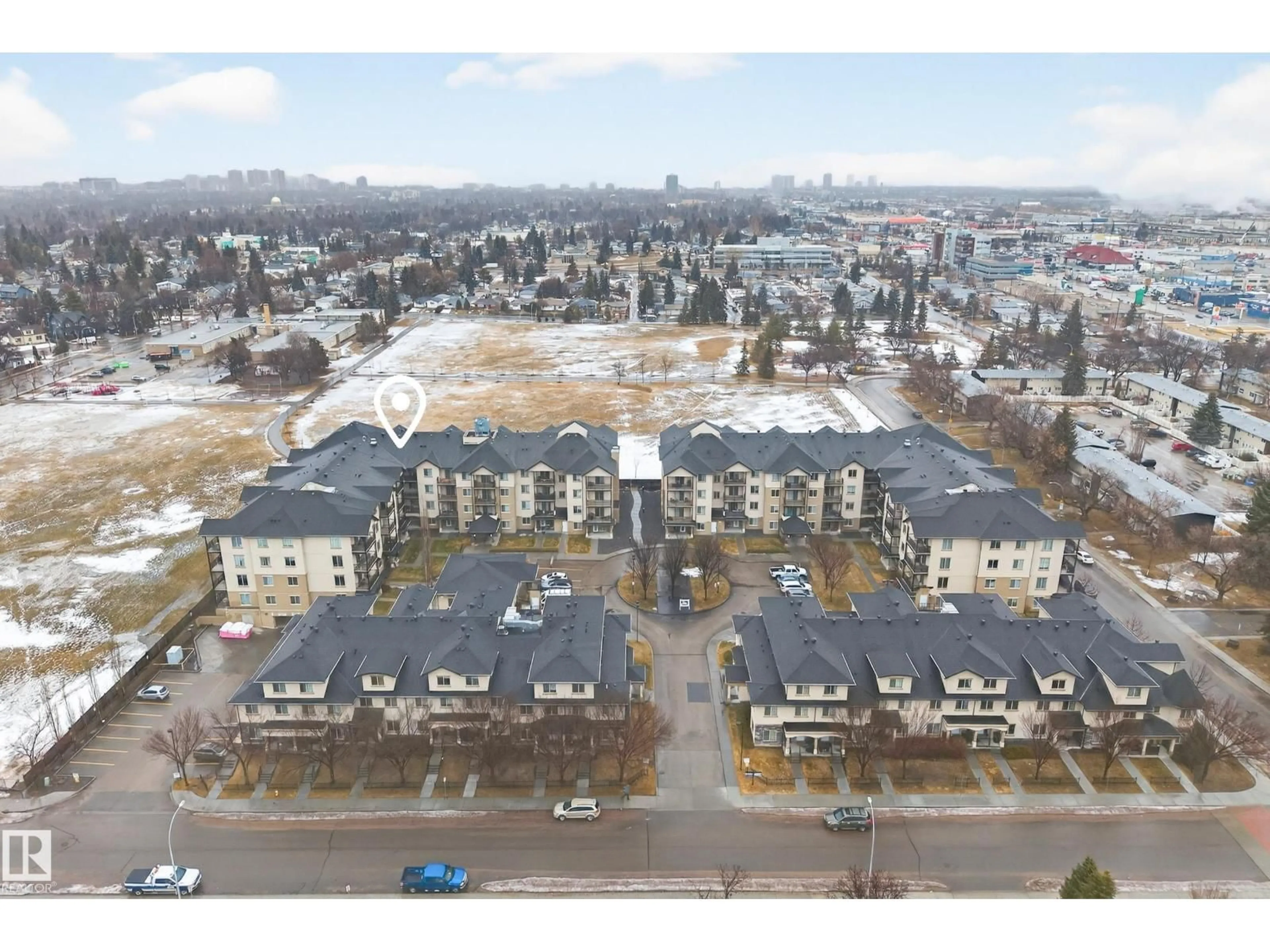 A pic from outside/outdoor area/front of a property/back of a property/a pic from drone, unknown for 408 - 10530 56 AV, Edmonton Alberta T6H0X7