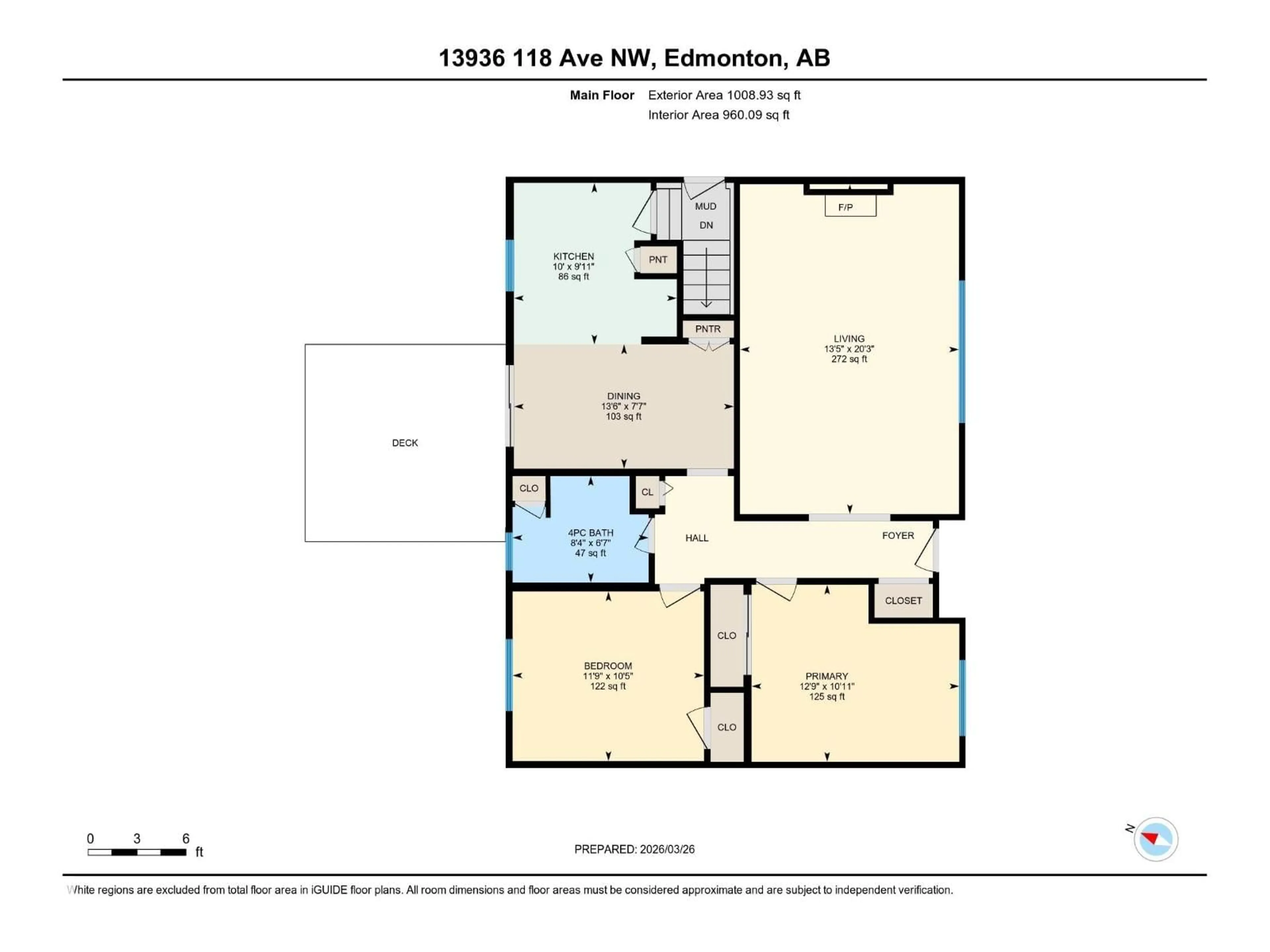 Floor plan for 13936 118 AV, Edmonton Alberta T5L2M4