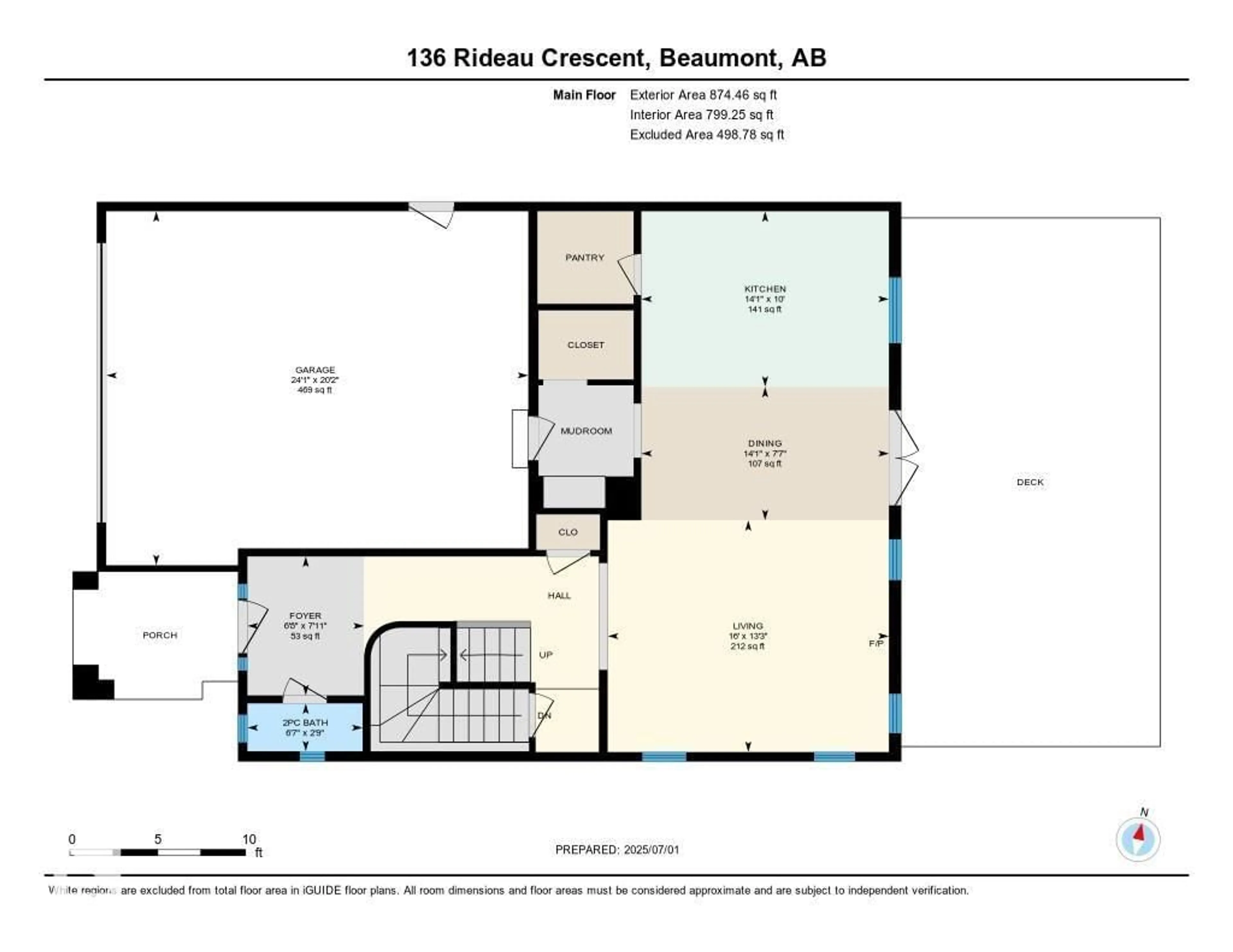 Floor plan for 136 RIDEAU CR, Beaumont Alberta T4X1Z6