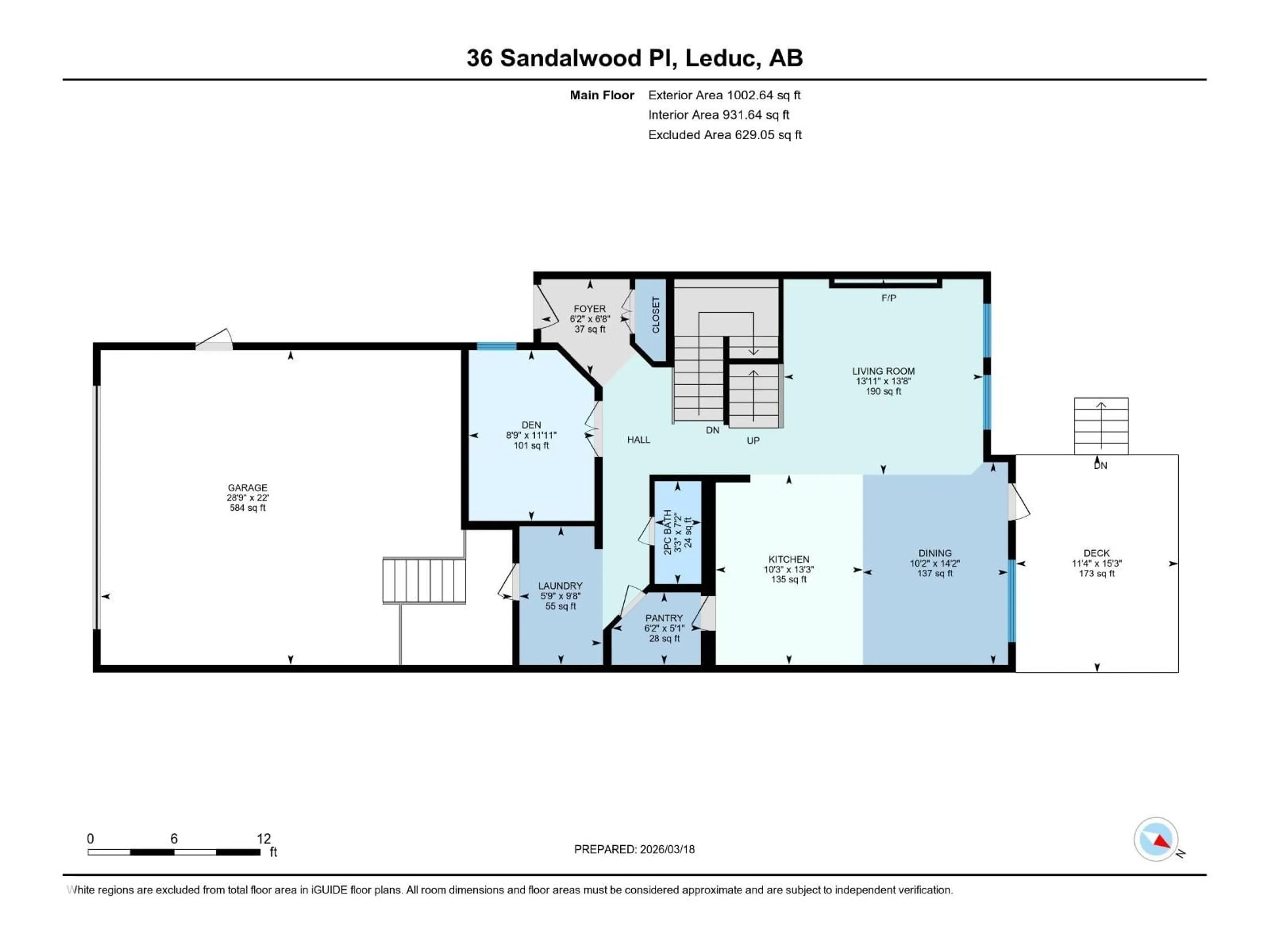 Floor plan for 36 SANDALWOOD PL, Leduc Alberta T9E1C3