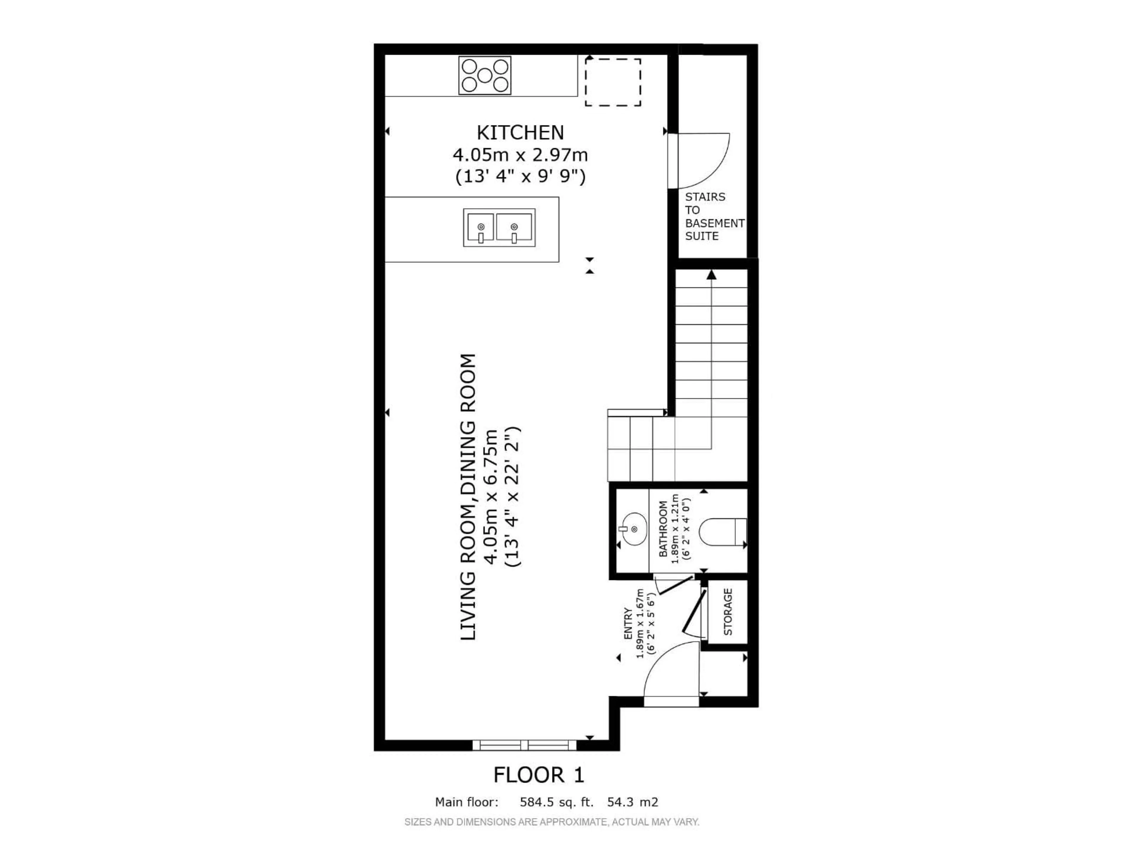 Floor plan for 14904 109 AV, Edmonton Alberta T5P1M6