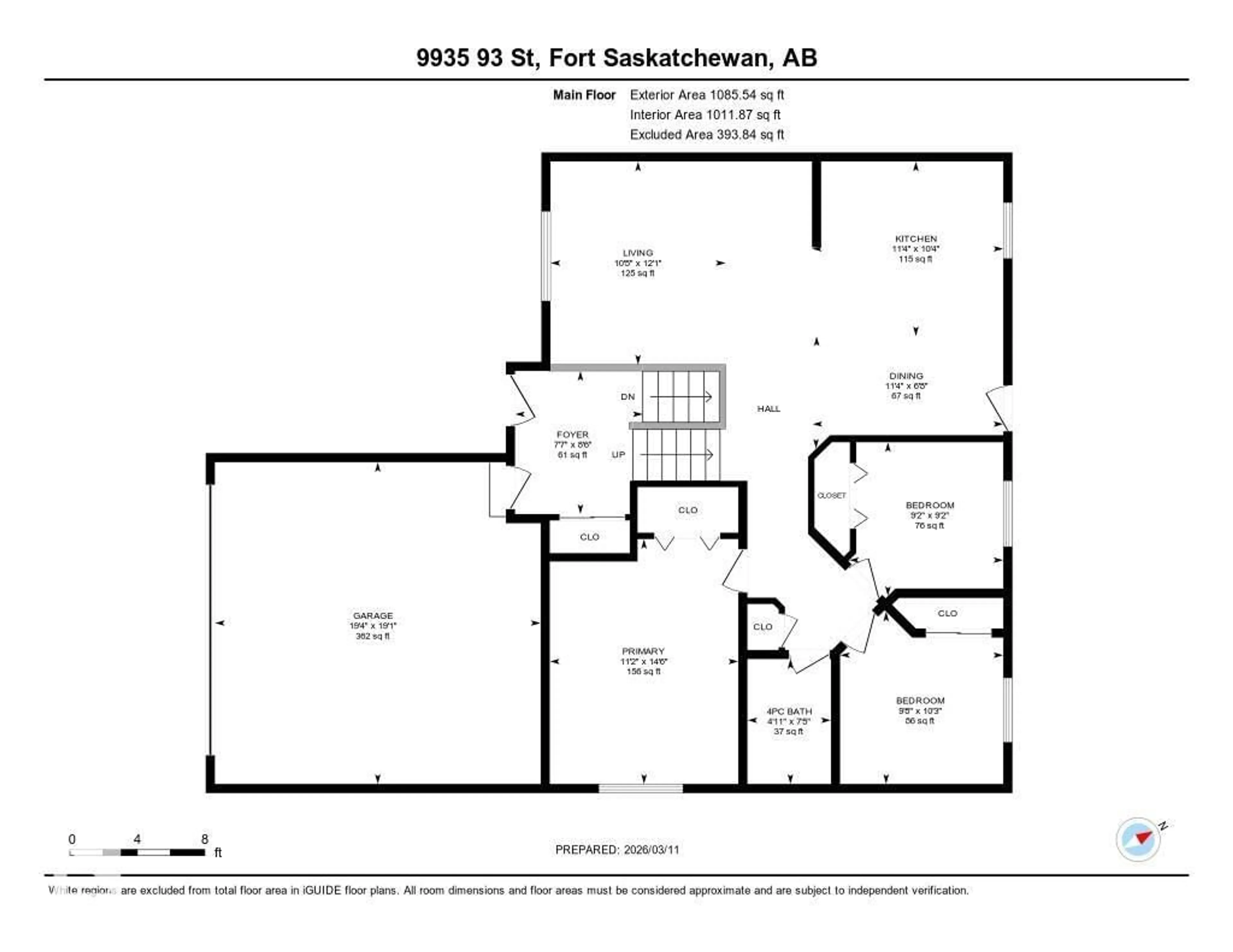 Floor plan for 9935 93 ST, Fort Saskatchewan Alberta T8L4H3