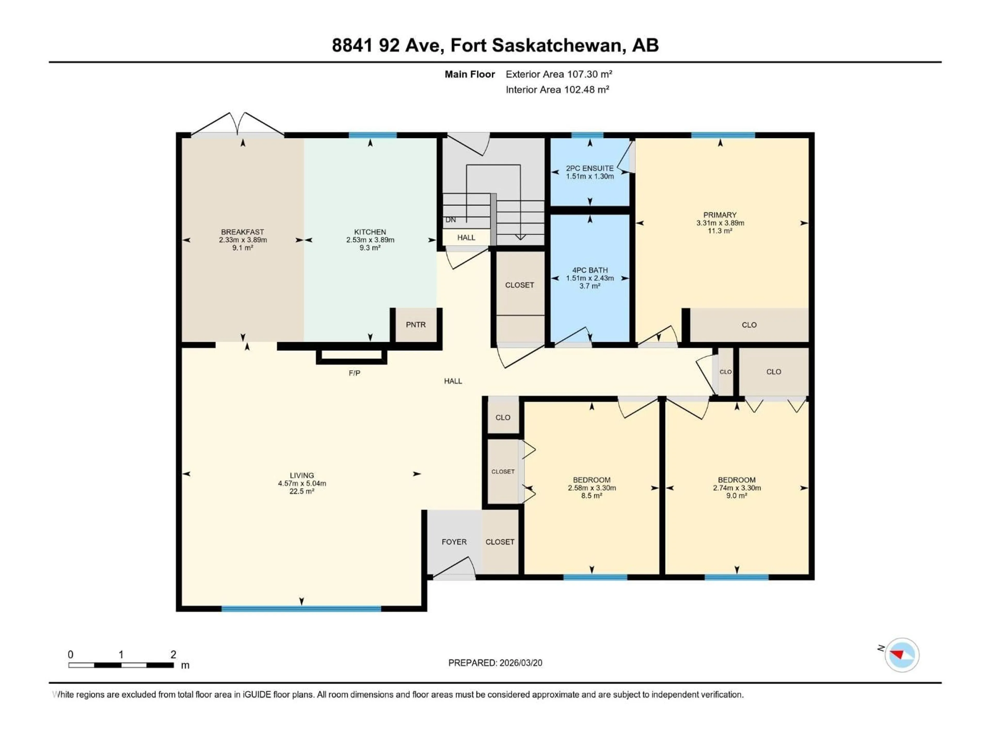 Floor plan for 8841 92 AV, Fort Saskatchewan Alberta T8L1A3