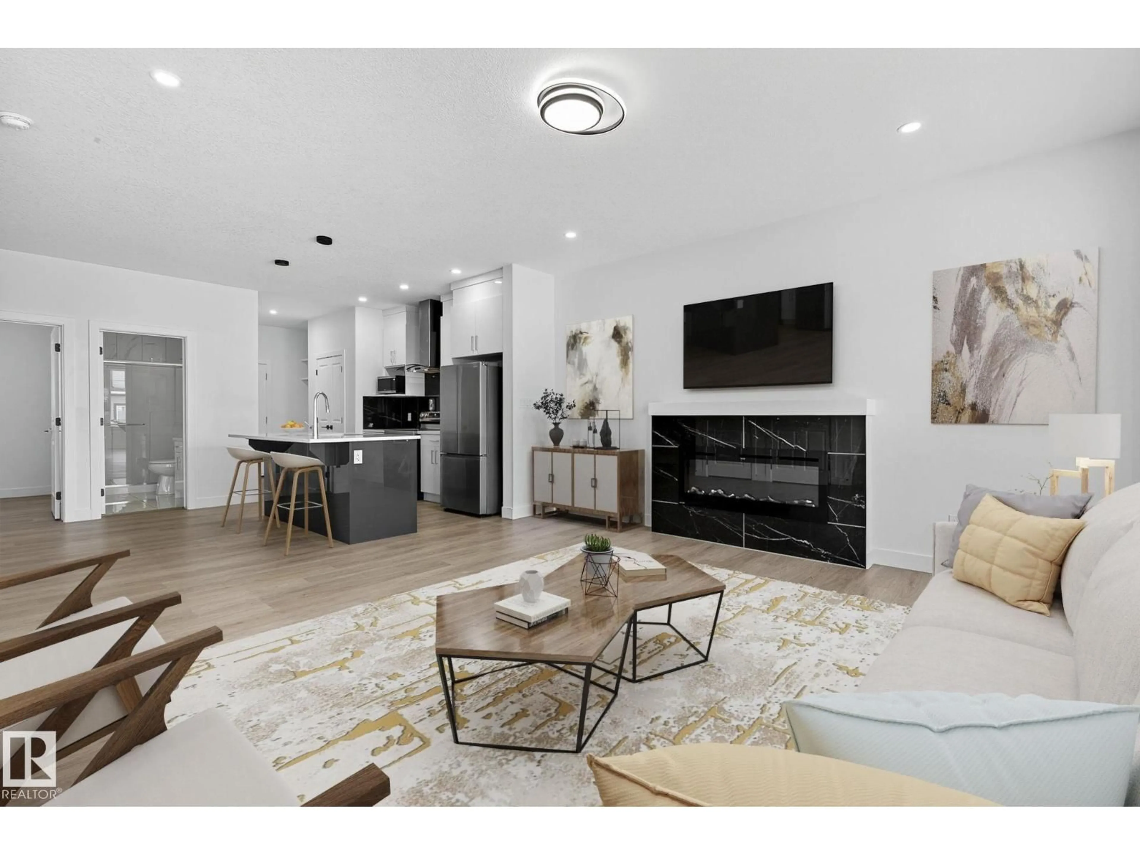 Living room with furniture, unknown for 4603 36 ST, Beaumont Alberta T4X2W3