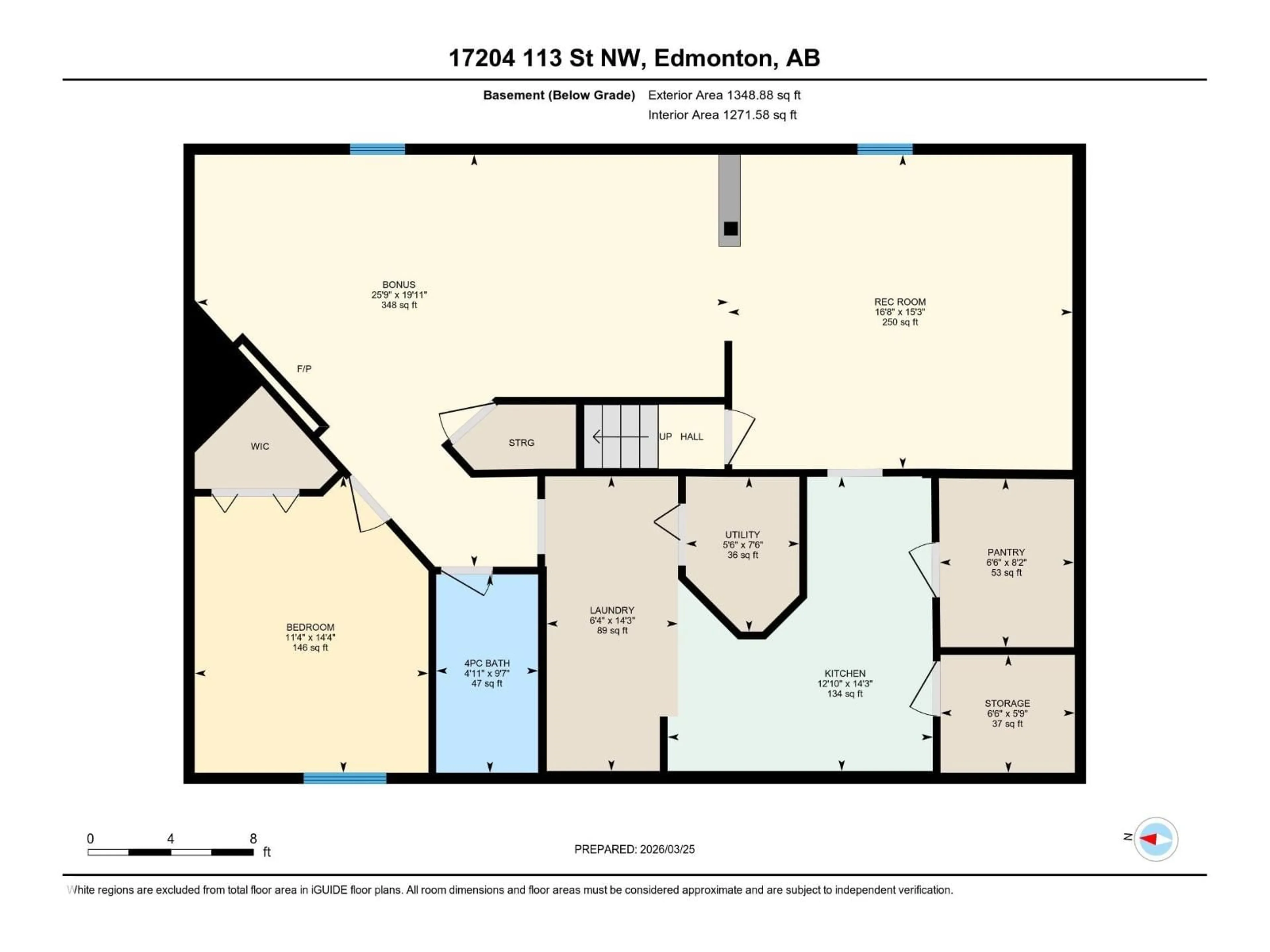 Floor plan for NW - 17204 113 ST, Edmonton Alberta T5X5X5