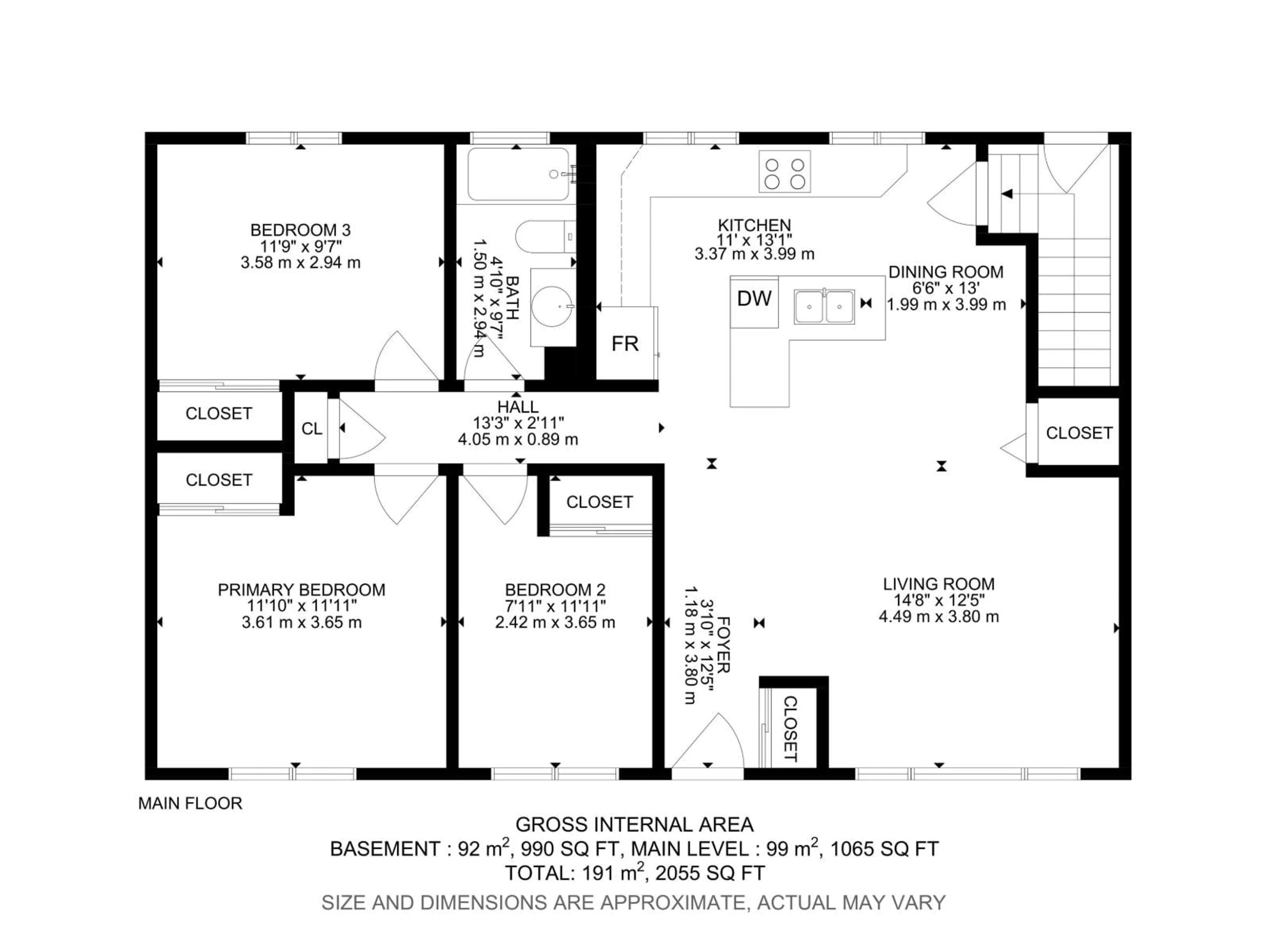 Floor plan for NW - 12820 95 ST, Edmonton Alberta T5E3Y1