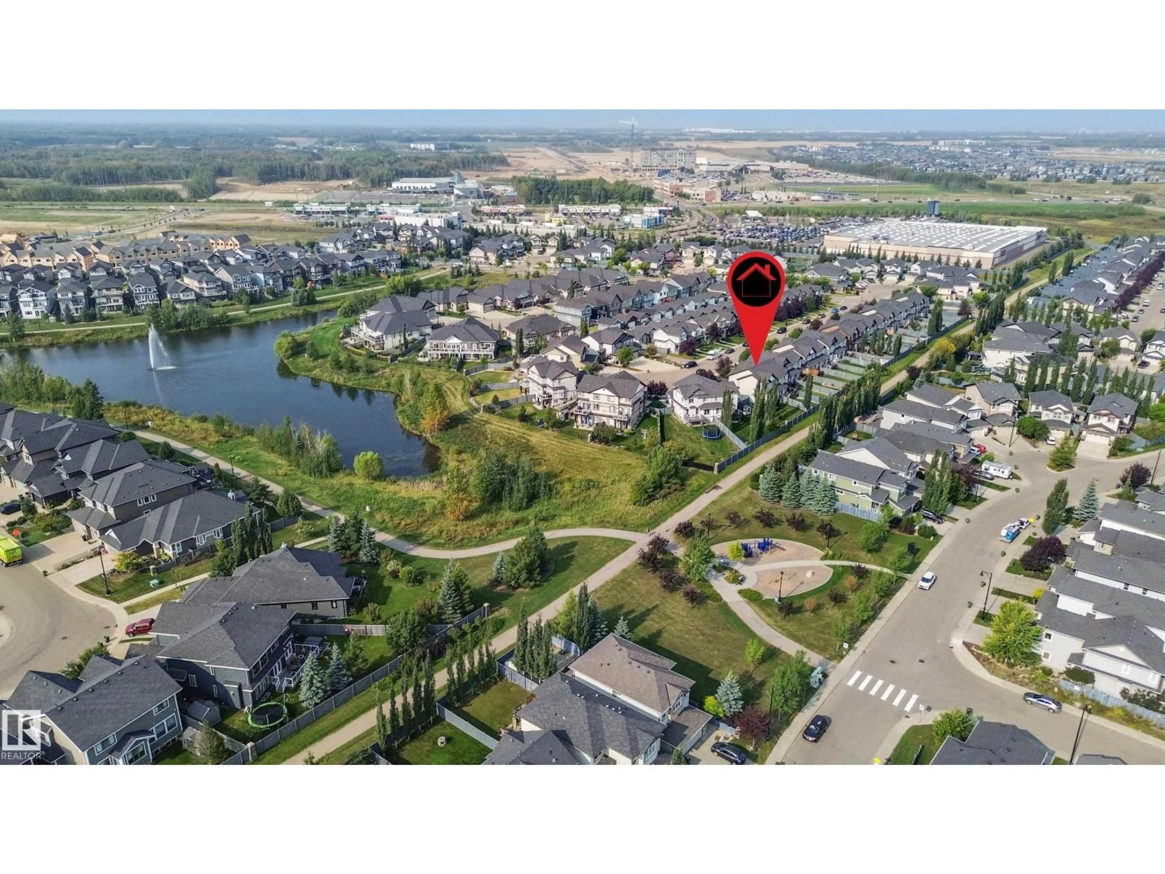 A pic from outside/outdoor area/front of a property/back of a property/a pic from drone, water/lake/river/ocean view for 5138 GODSON CL, Edmonton Alberta T5T4P7