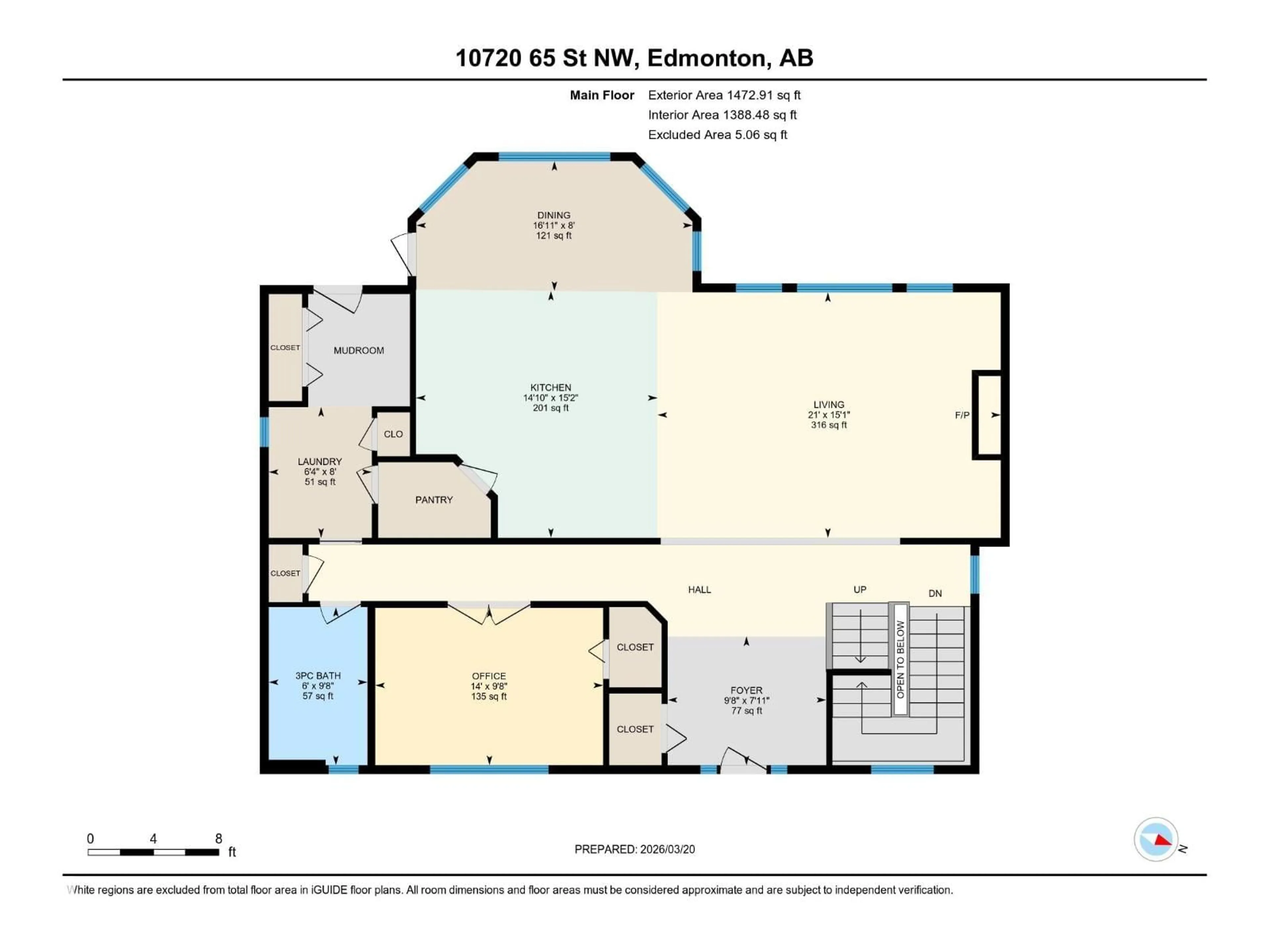 Floor plan for NW - 10720 65 ST, Edmonton Alberta T6A2P4