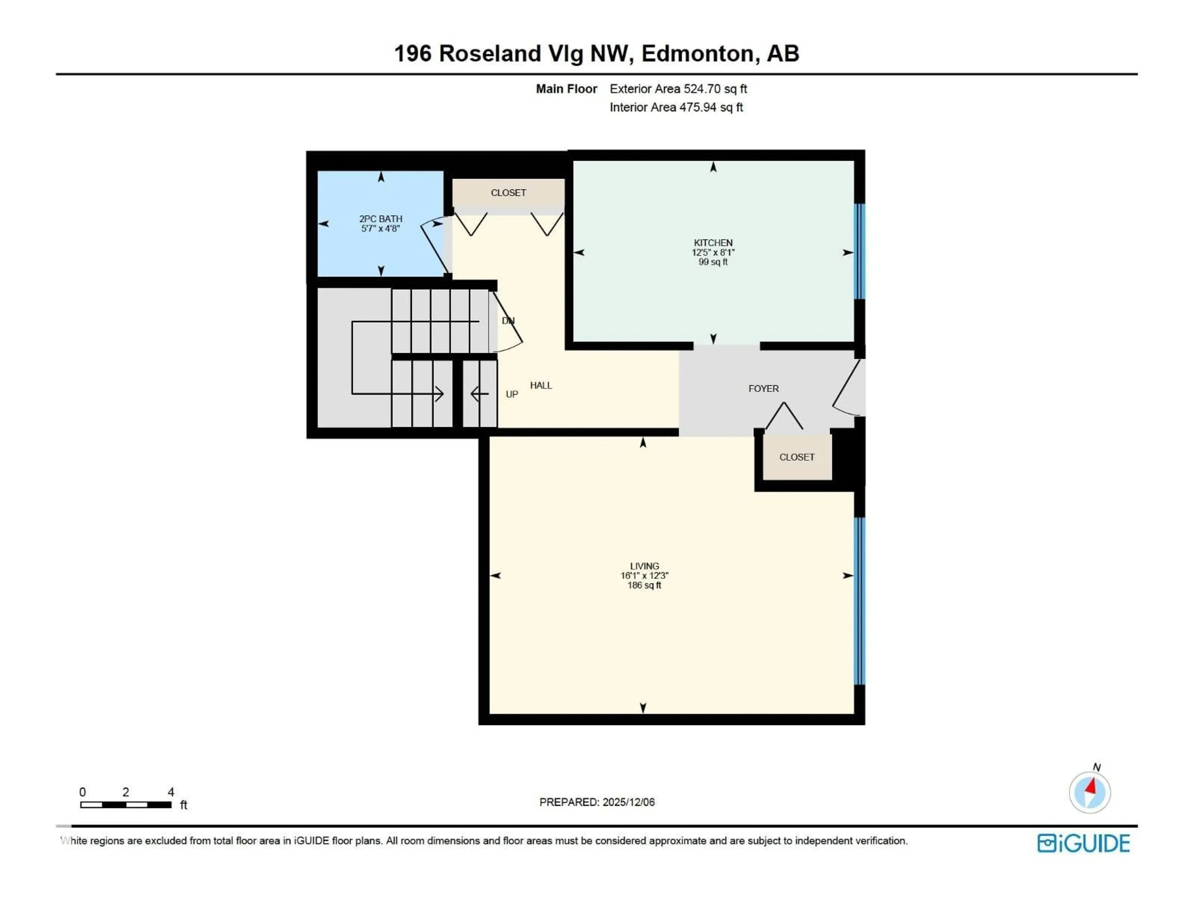 Floor plan for NW - 196 ROSELAND VG, Edmonton Alberta T5E5R6