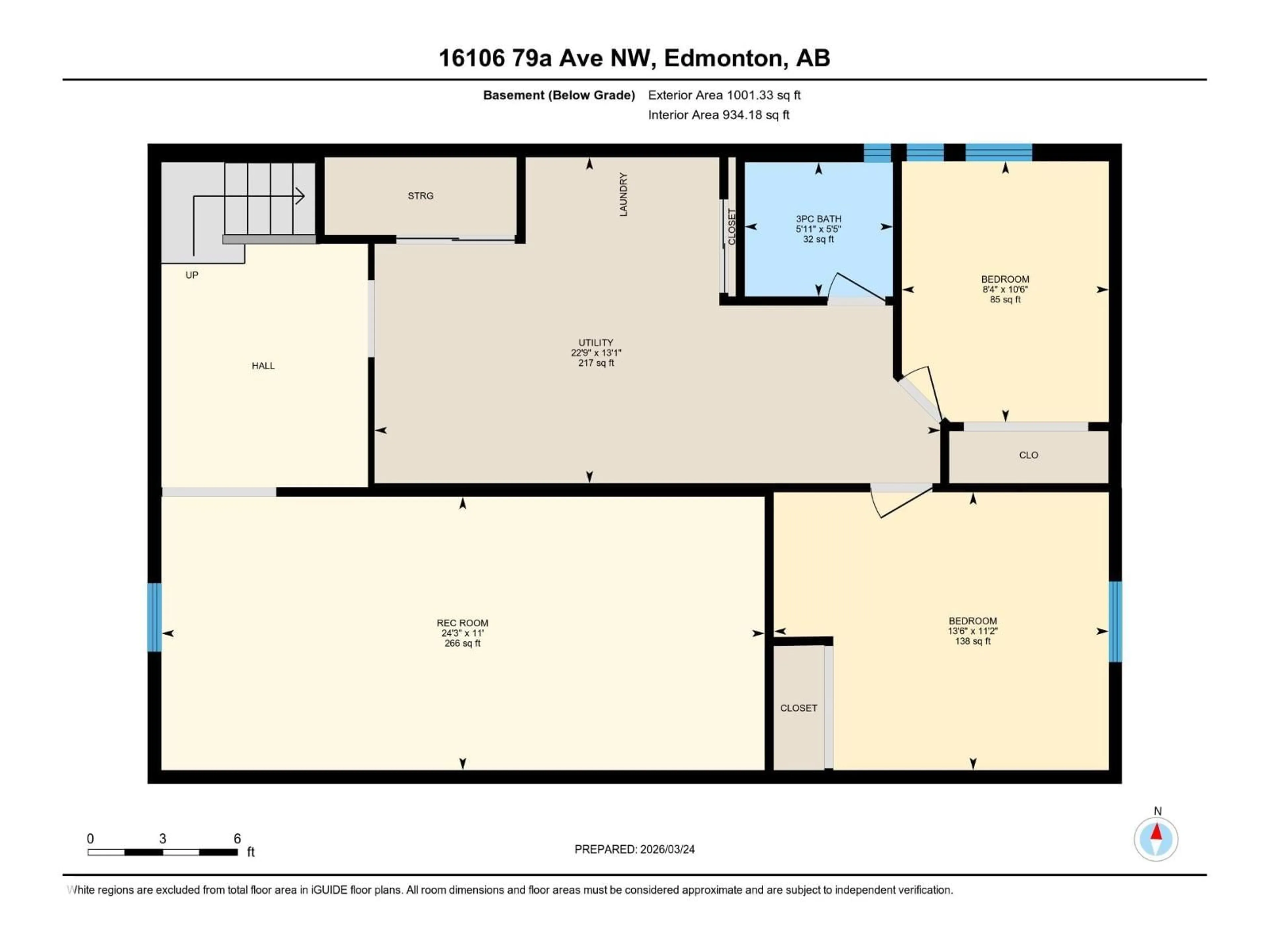 Floor plan for 16106 79A AV NW, Edmonton Alberta T5R3J1