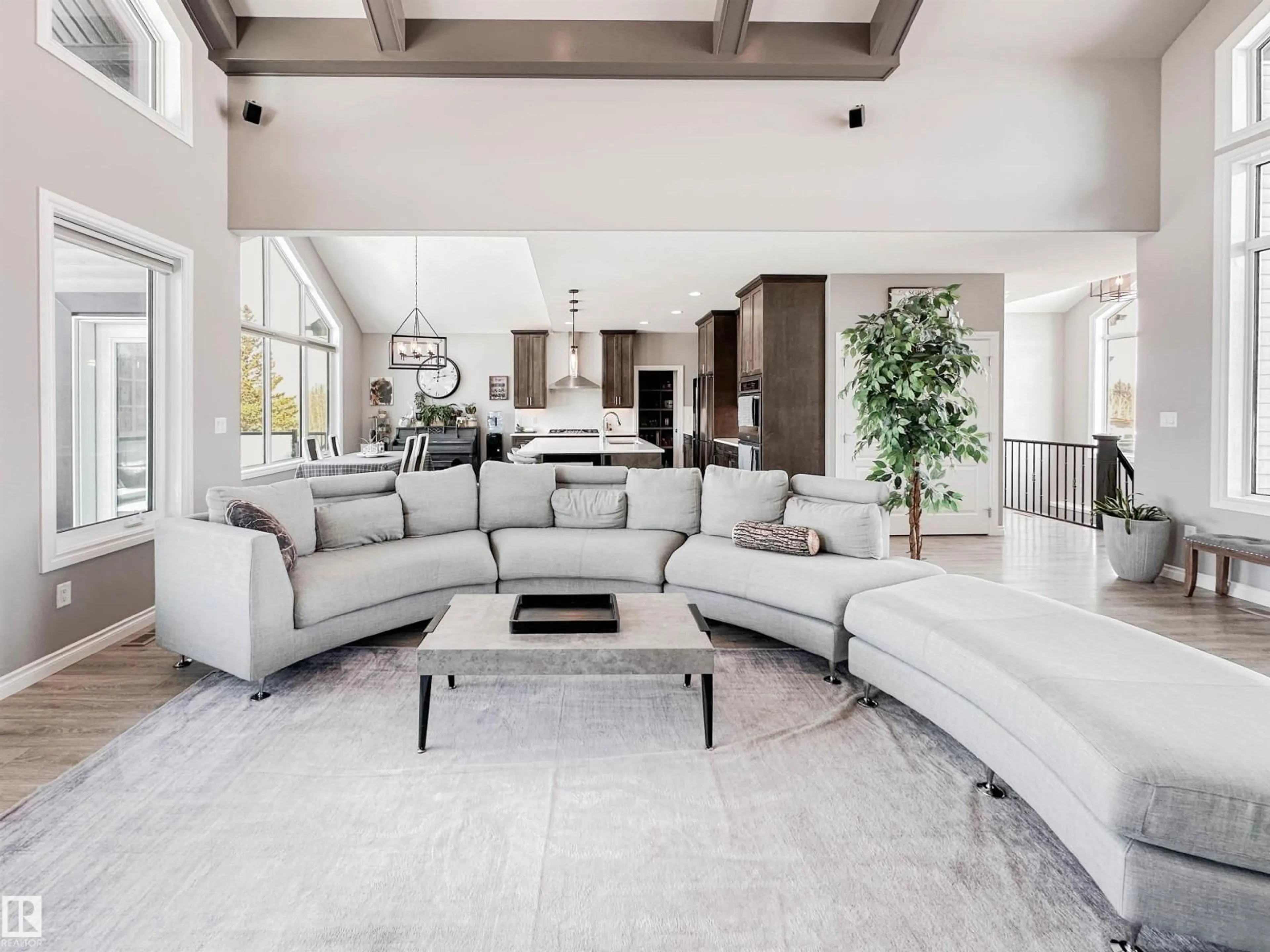 Living room with furniture, ceramic/tile floor for 53244 RGE ROAD 210, Rural Strathcona County Alberta T8G2B9