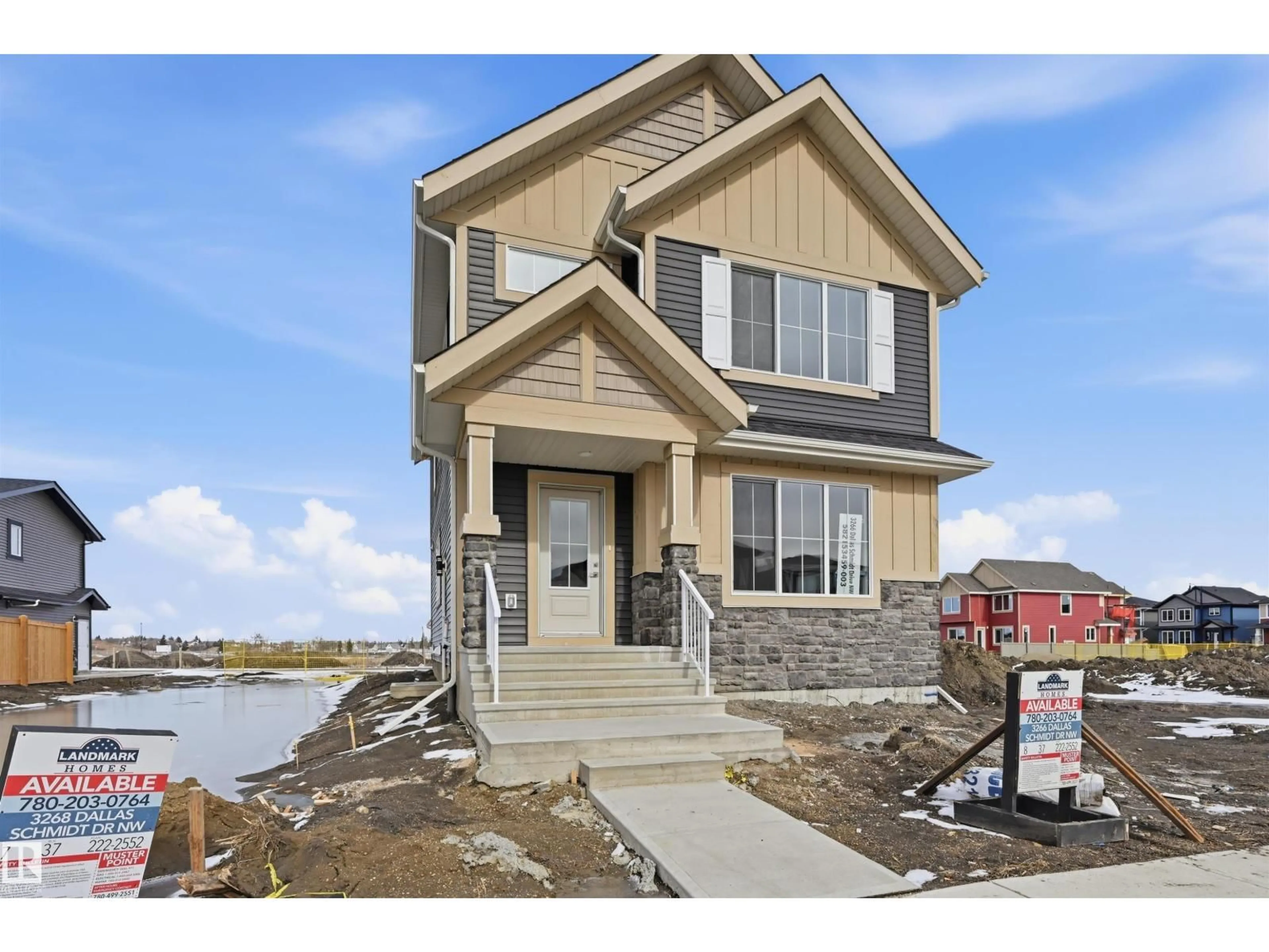 Home with vinyl exterior material, water/lake/river/ocean view for 3266 DALLAS SCHMIDT DR, Edmonton Alberta T5E6Z8