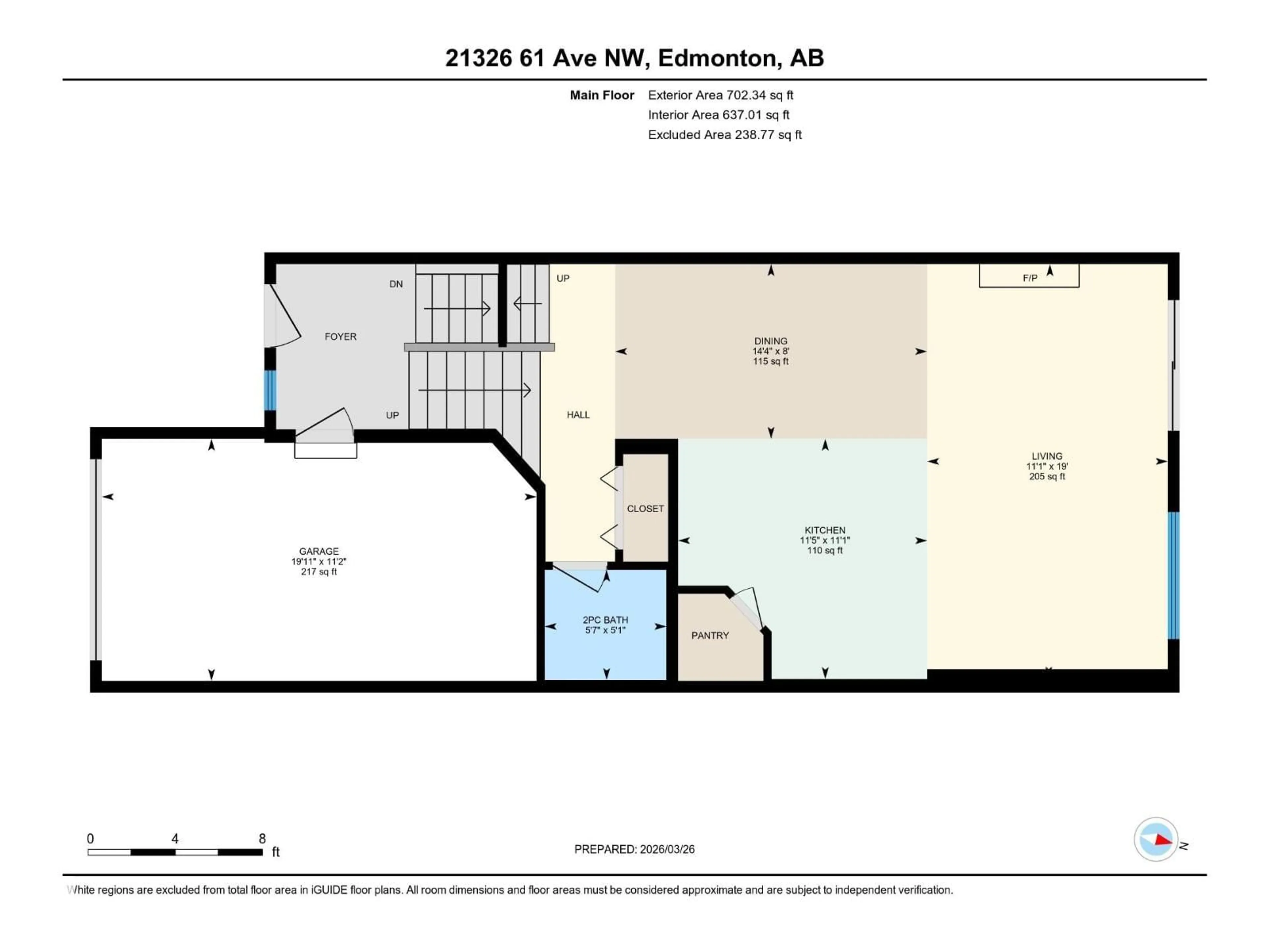 Floor plan for 21326 61 AV, Edmonton Alberta T6M0K1