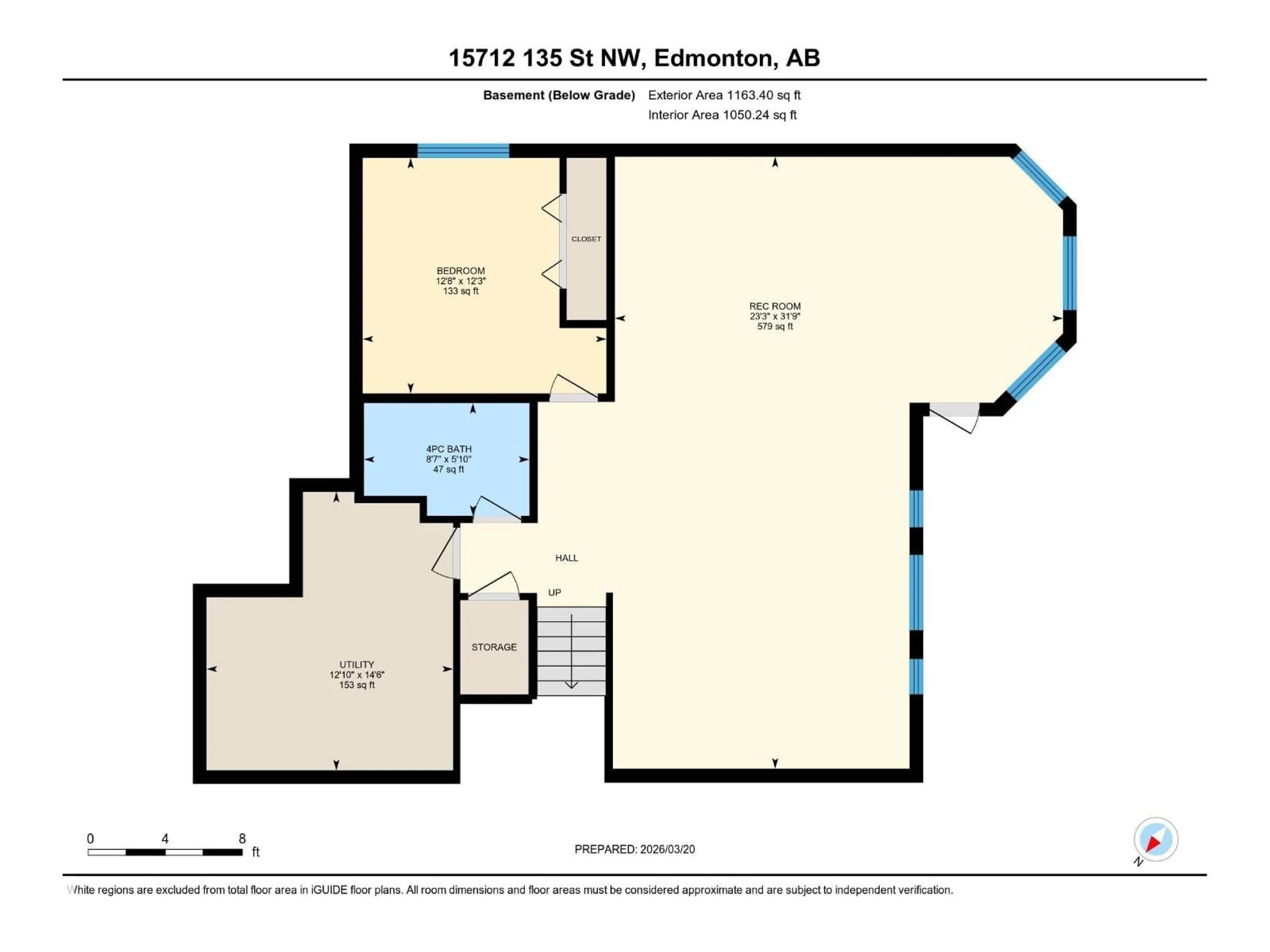 Floor plan for NW - 15712 135 ST, Edmonton Alberta T6V1P6