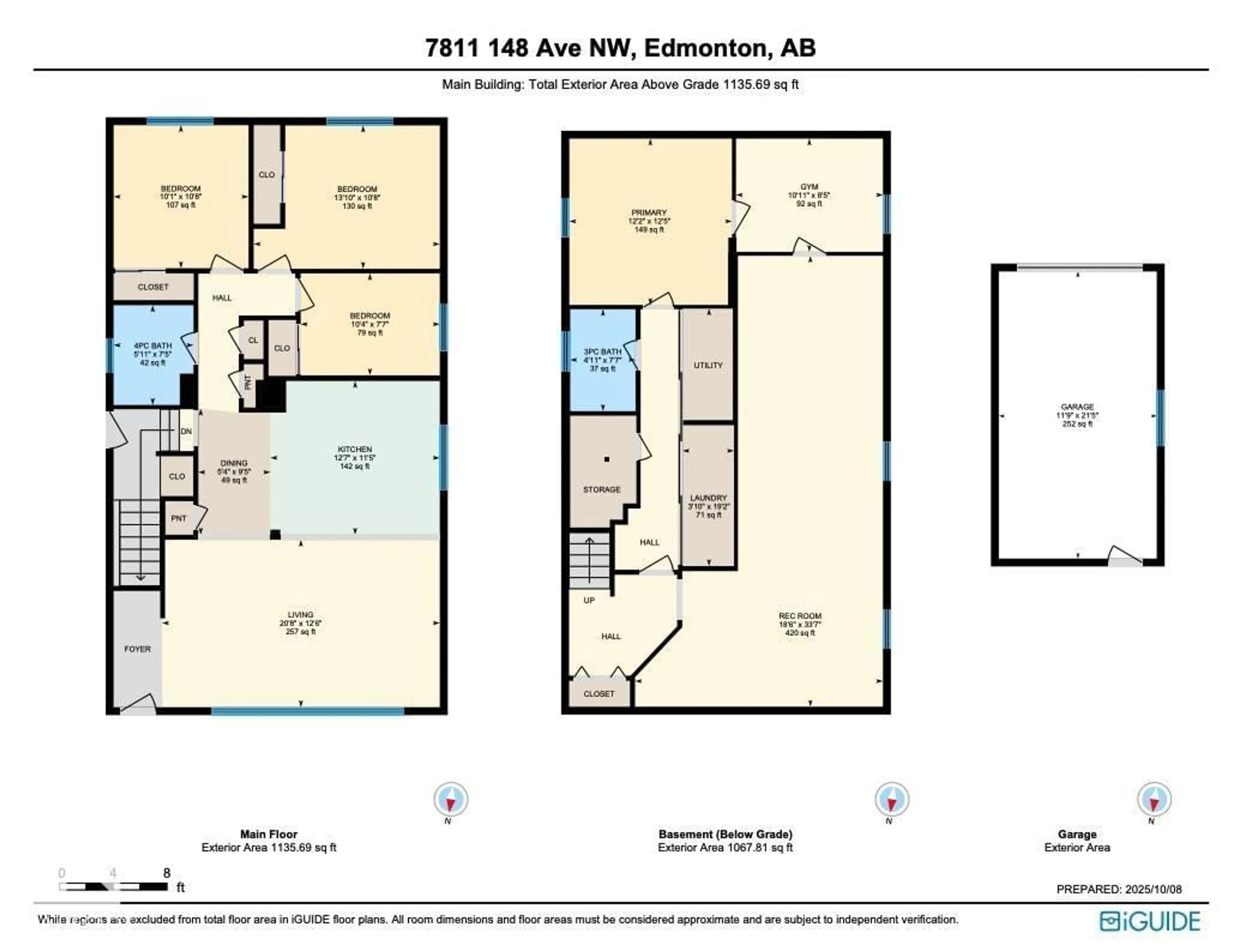 Floor plan for 7811 148 AV, Edmonton Alberta T5C2T8
