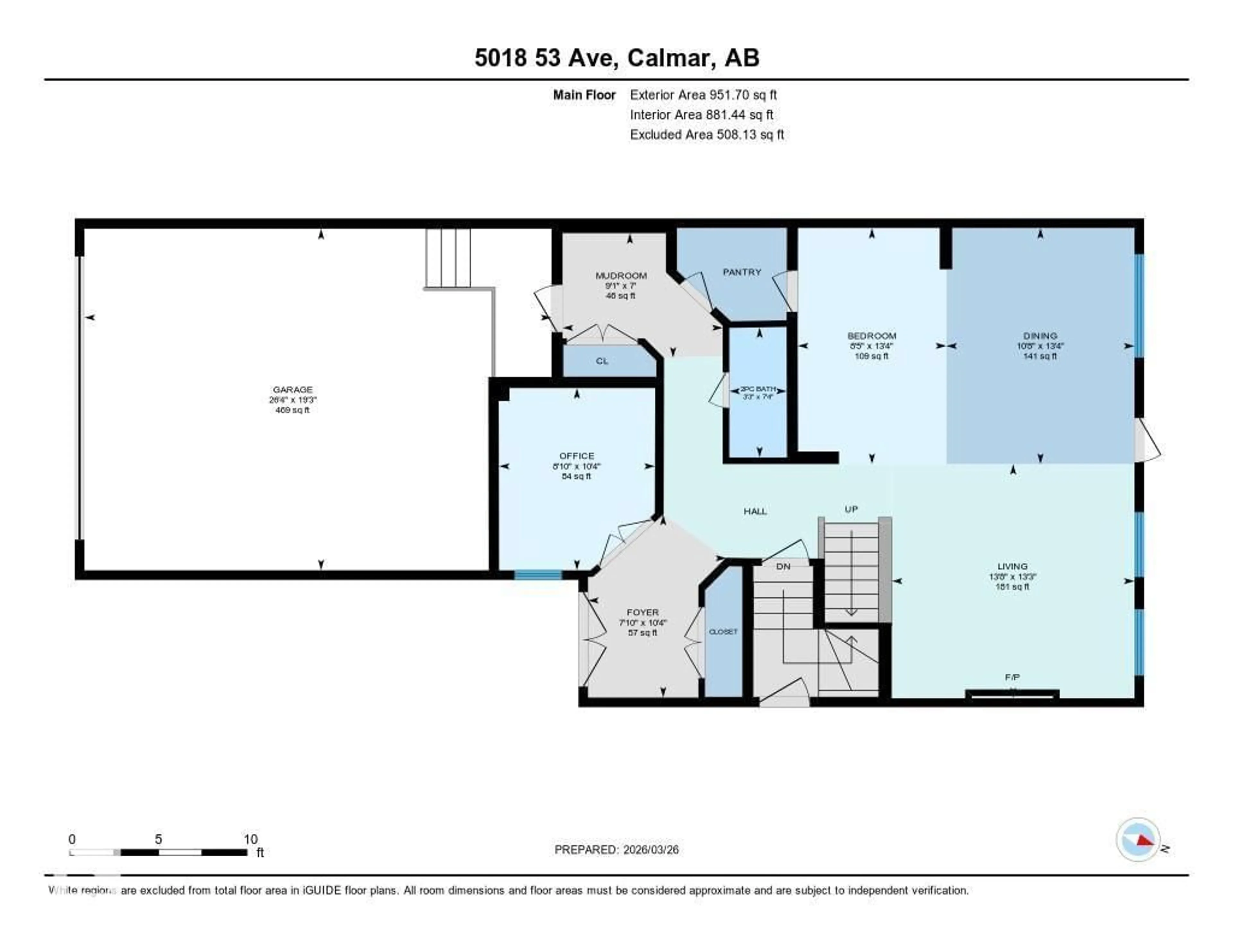 Floor plan for 5018 53 AV, Calmar Alberta T0C0V0