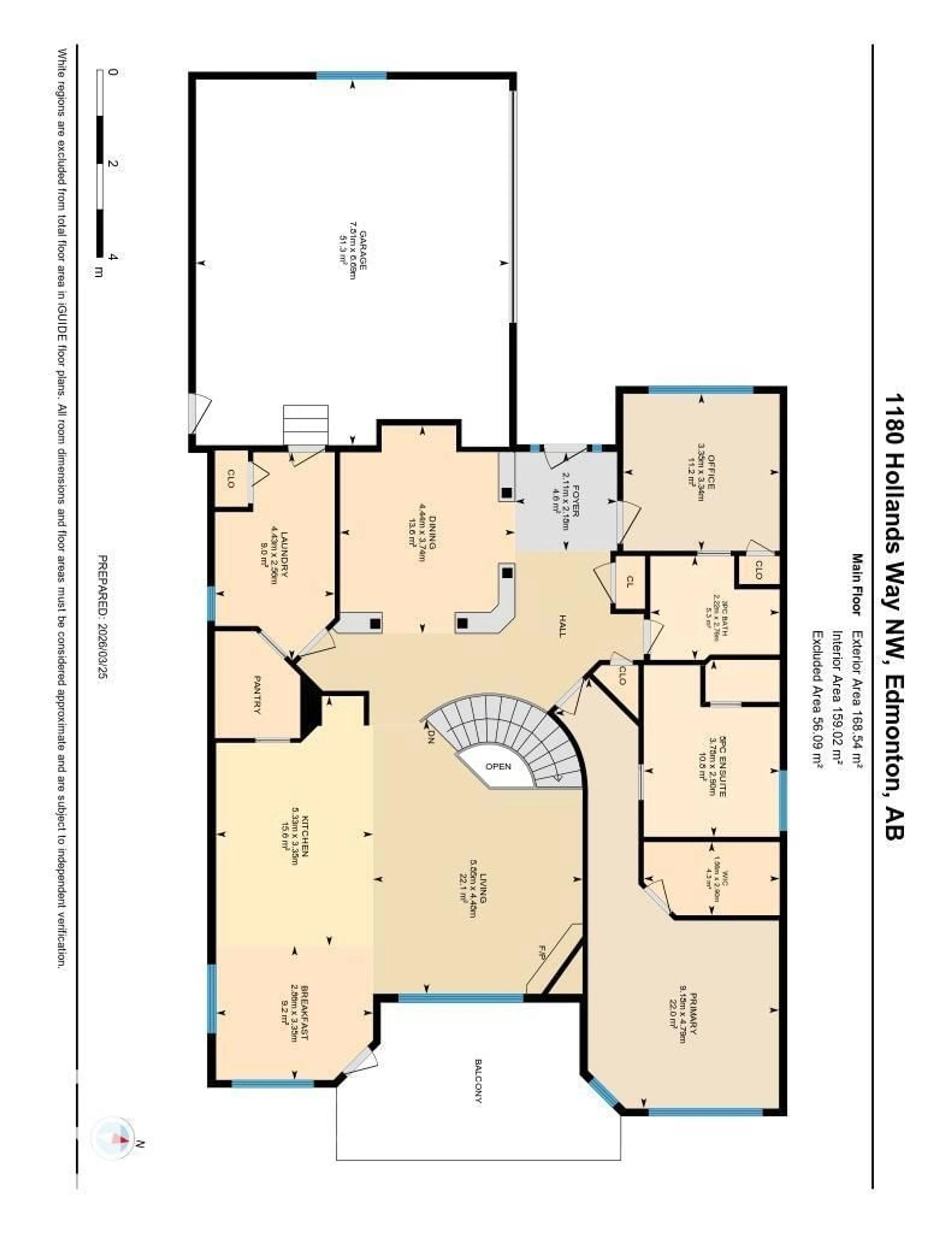 Floor plan for 1180 HOLLANDS WY, Edmonton Alberta T6R3S9