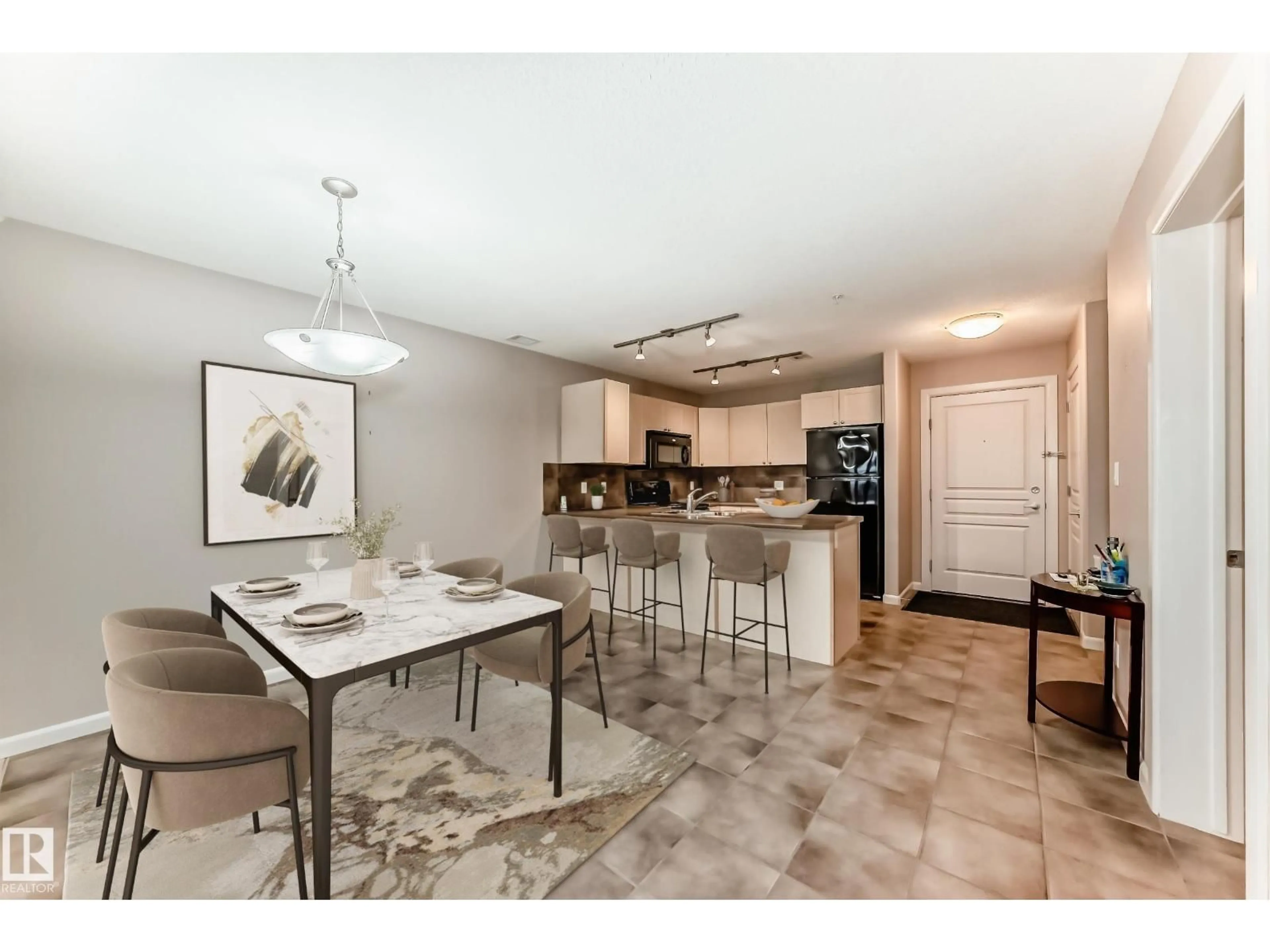 Open concept kitchen, ceramic/tile floor for 400 - 336 PALISADES WY, Sherwood Park Alberta T8H2T9