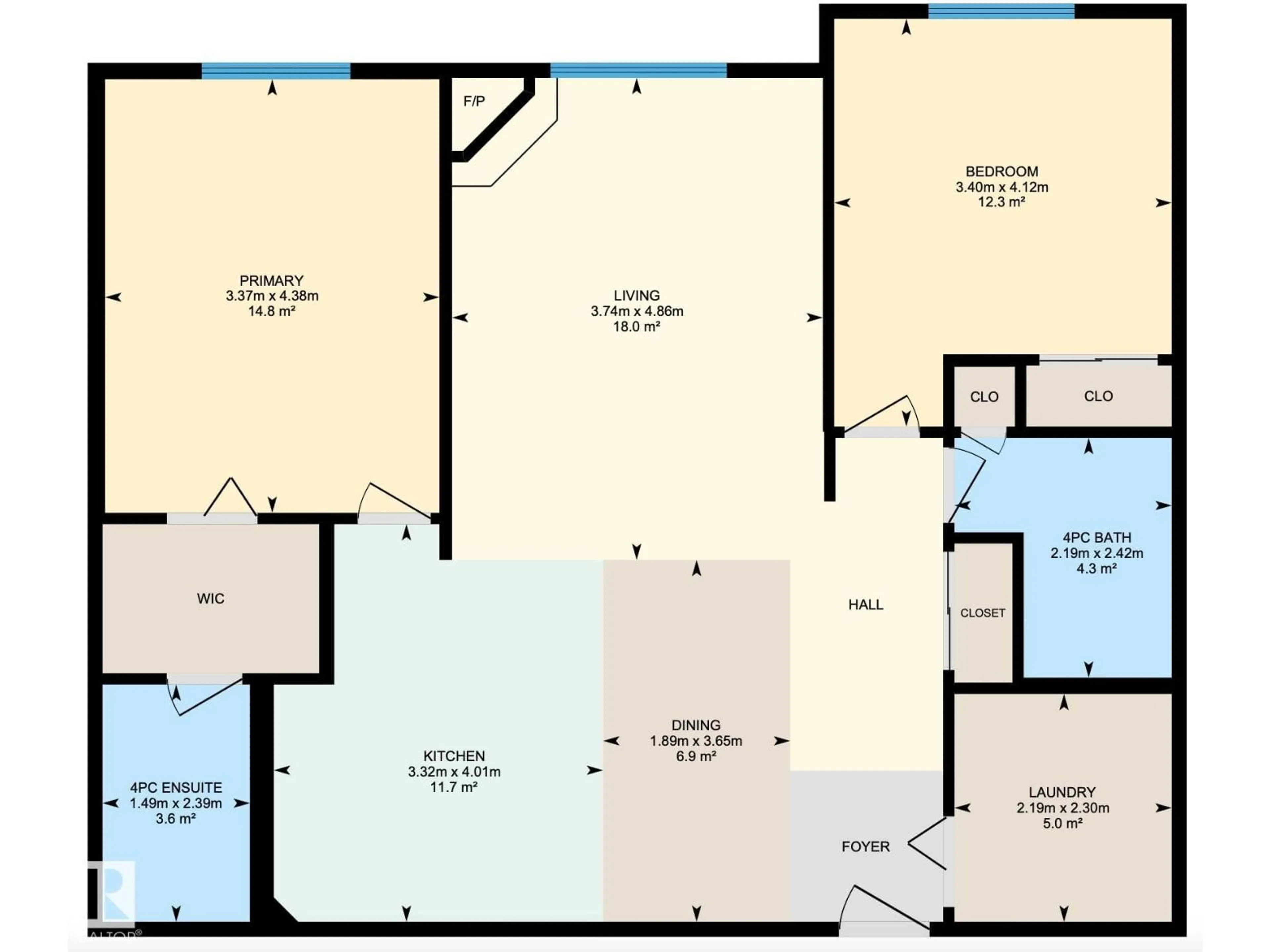 Floor plan for #105 - 16303 95 ST, Edmonton Alberta T5Z3V1