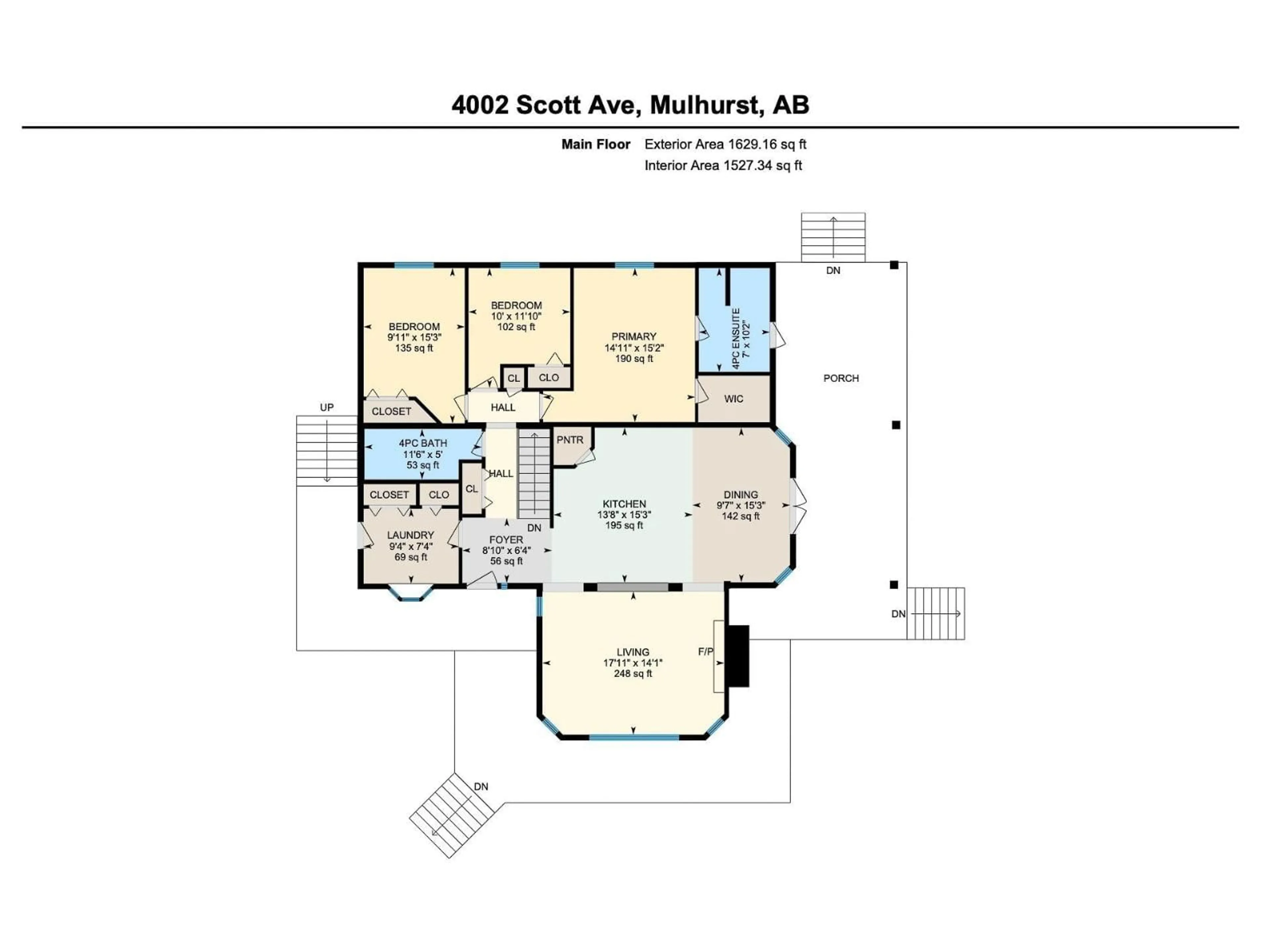 Floor plan for 4002 SCOTT AV, Rural Wetaskiwin County Alberta T0C2C0
