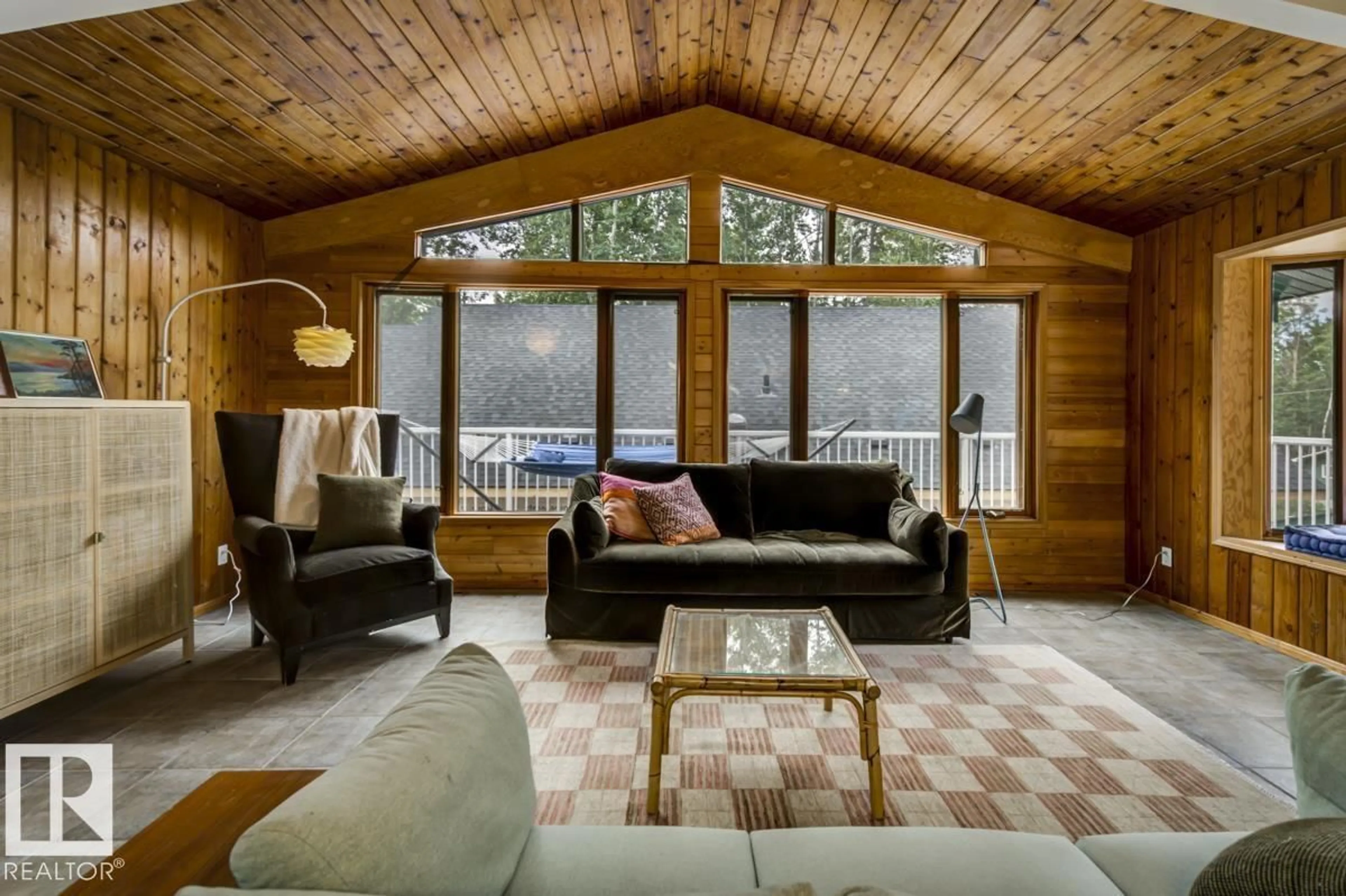 Living room with furniture, wood/laminate floor for 6 HAZEL AV, Rural Lac Ste. Anne County Alberta T0E0L0