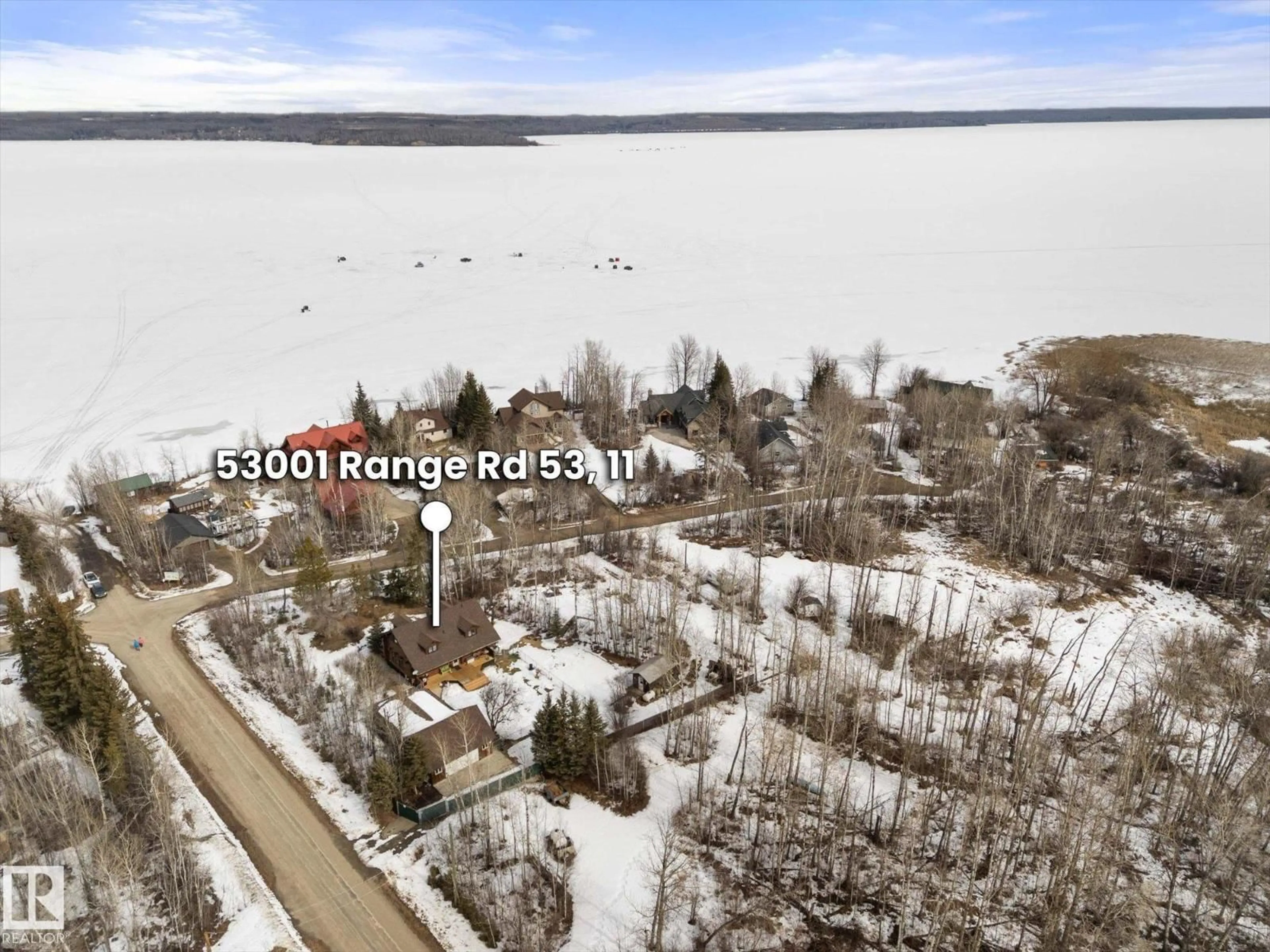 A pic from outside/outdoor area/front of a property/back of a property/a pic from drone, water/lake/river/ocean view for 53001 - 11 RGE ROAD 53, Rural Parkland County Alberta T0E2B0