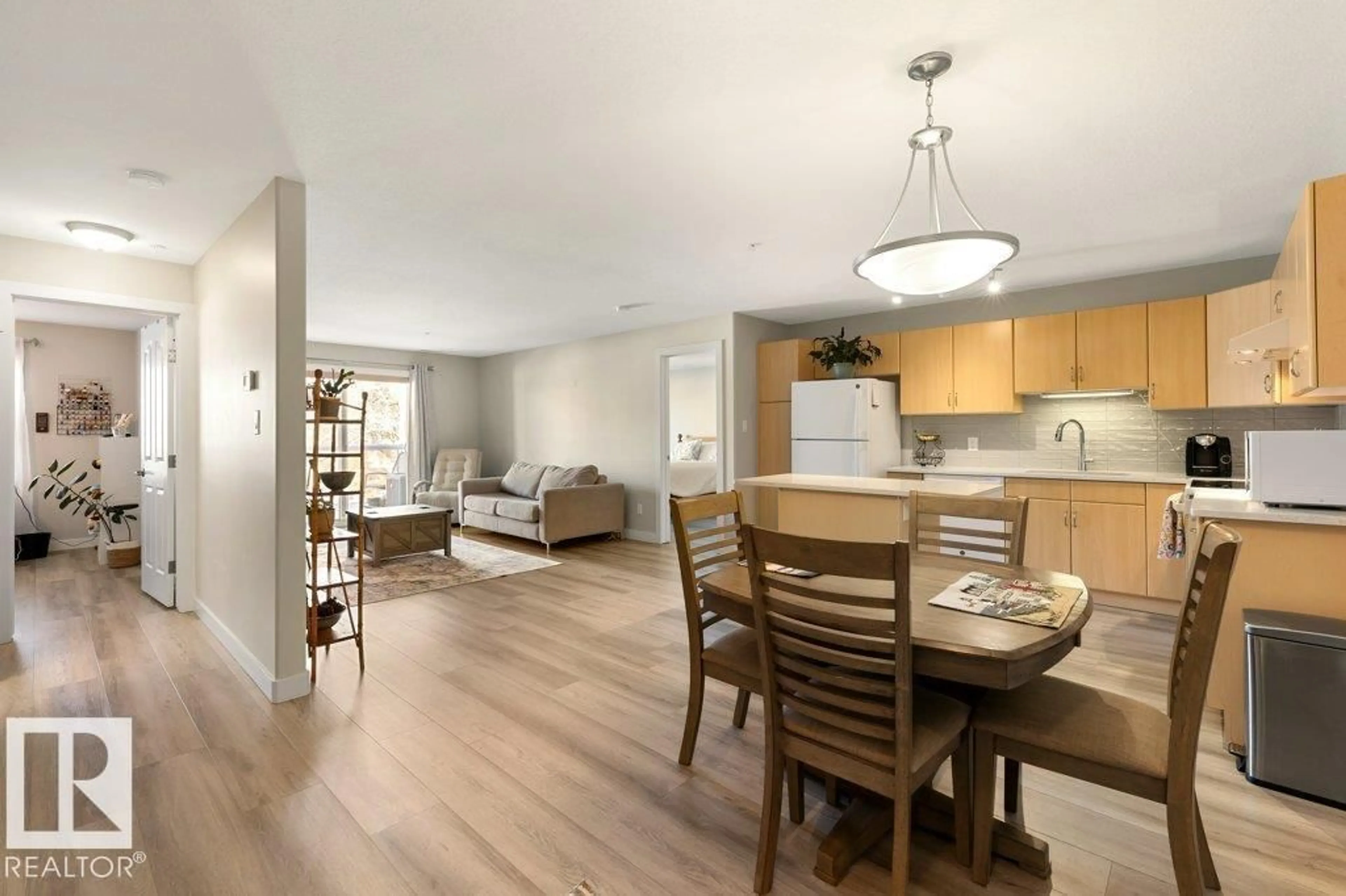 Open concept kitchen, wood/laminate floor for 78A - 224 MCKENNEY AV, St. Albert Alberta T8N7E6