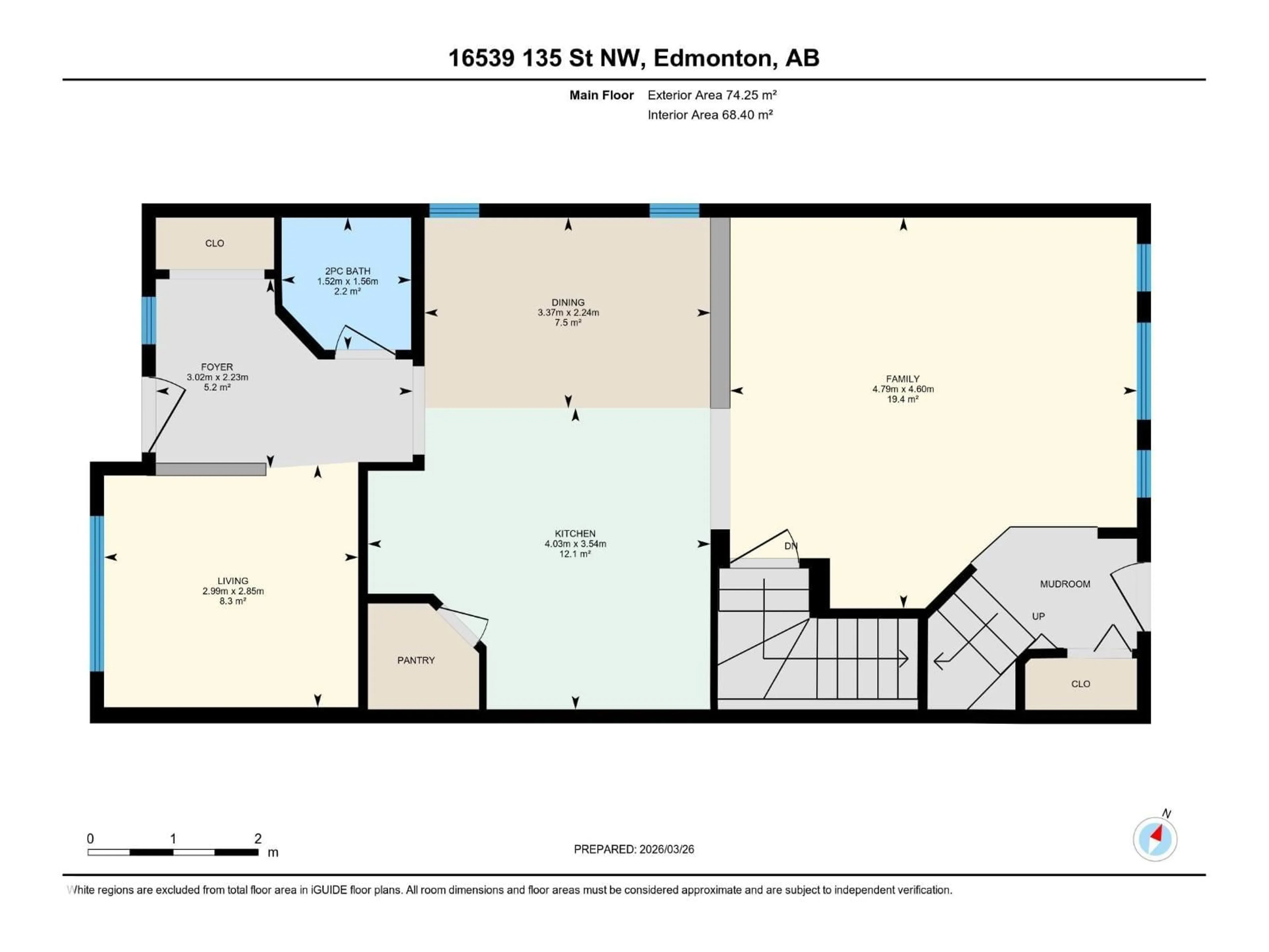 Floor plan for 16539 135 ST, Edmonton Alberta T6V0G6